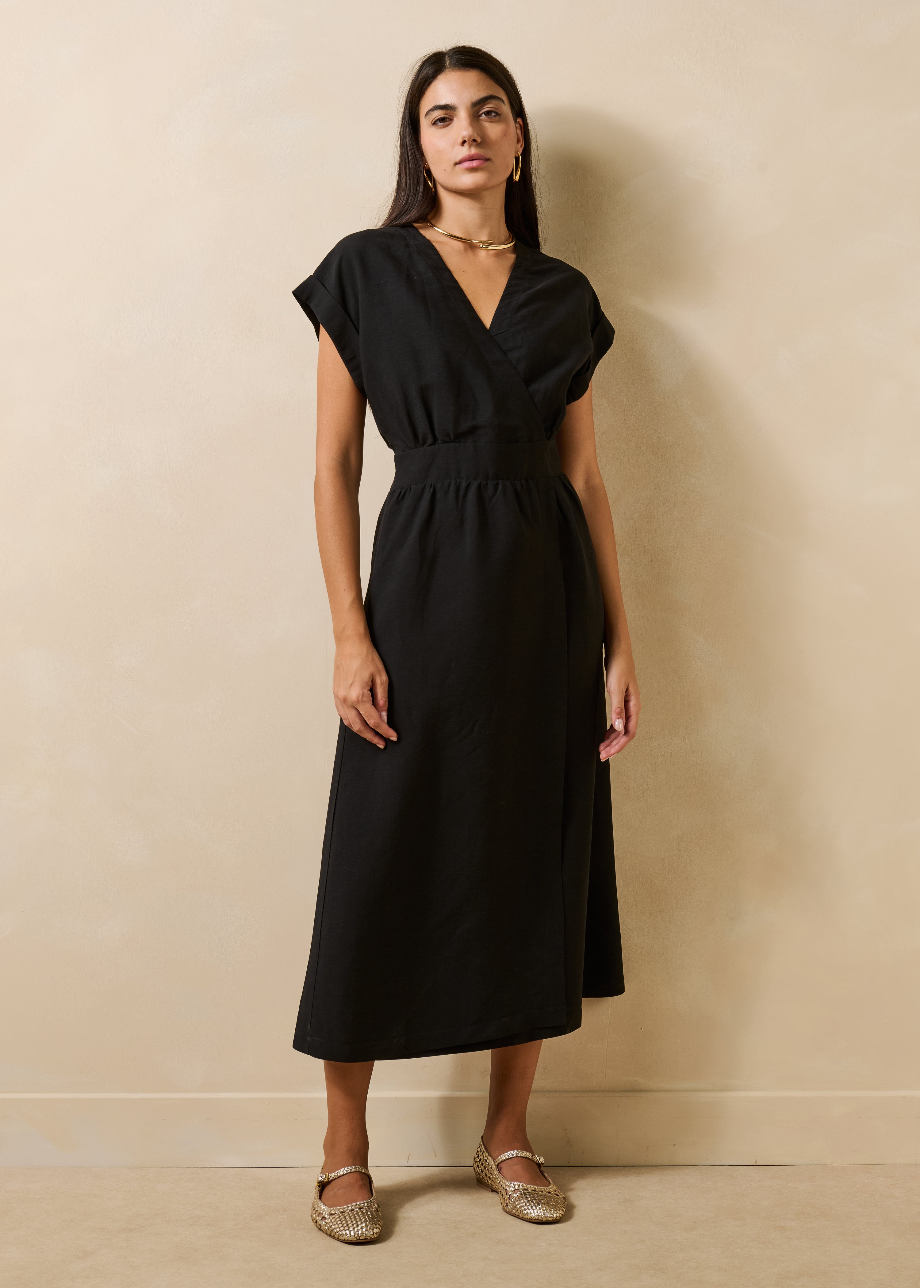 la-f-e-marabout-e-fresa-maxikleid-schwarz-kleid-wickeloptik image 1