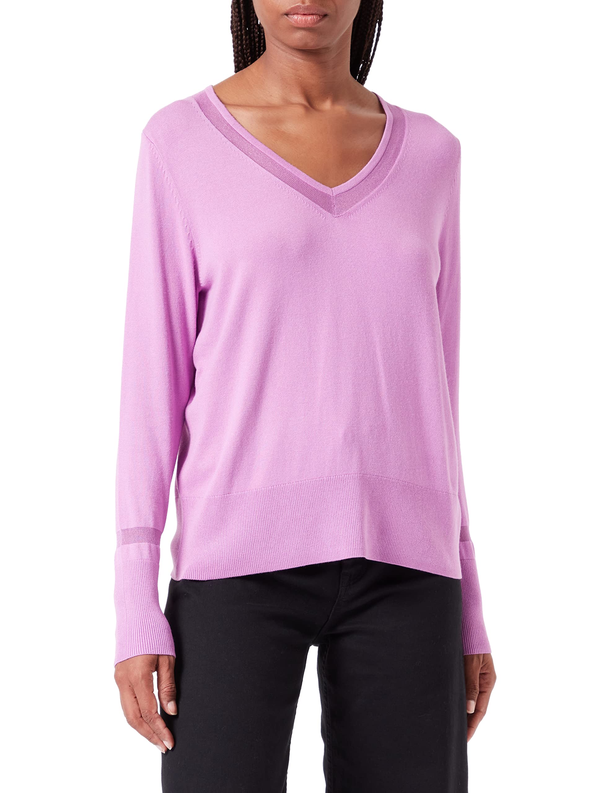 comma-knitwear-pullover-gr-36-pink-v-ausschnitt-baumwolle image 1