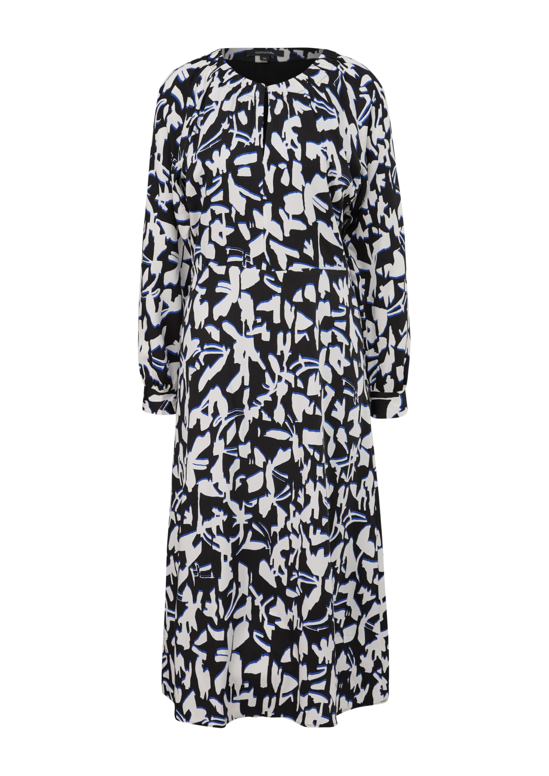 comma-maxikleid-all-over-print-kleid-royalblau-mehrfarbig image 3