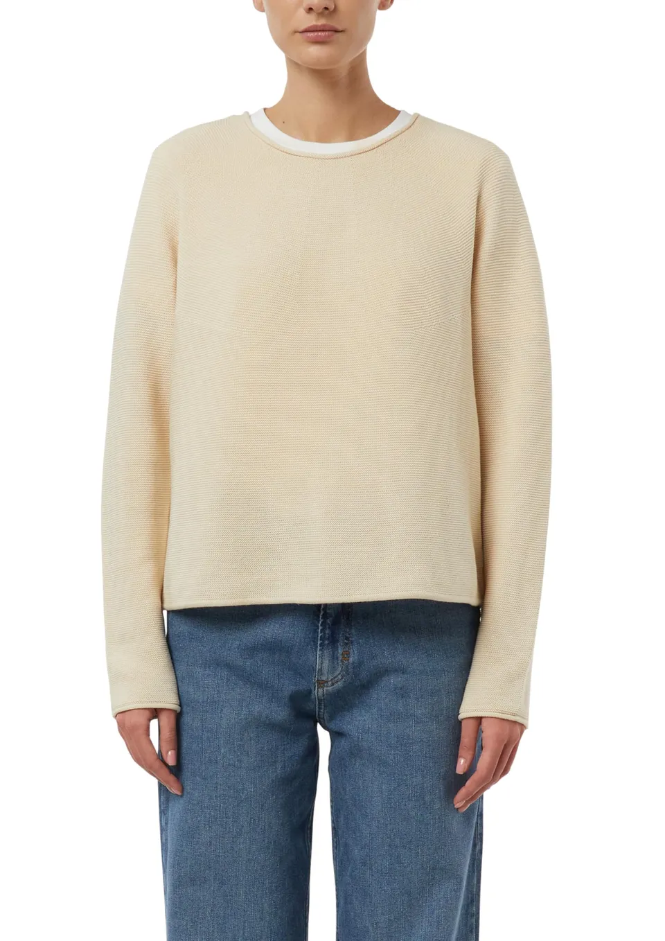 comma-knitwear-strukturierter-strickpullover-rollsaum-gr-46 image 1
