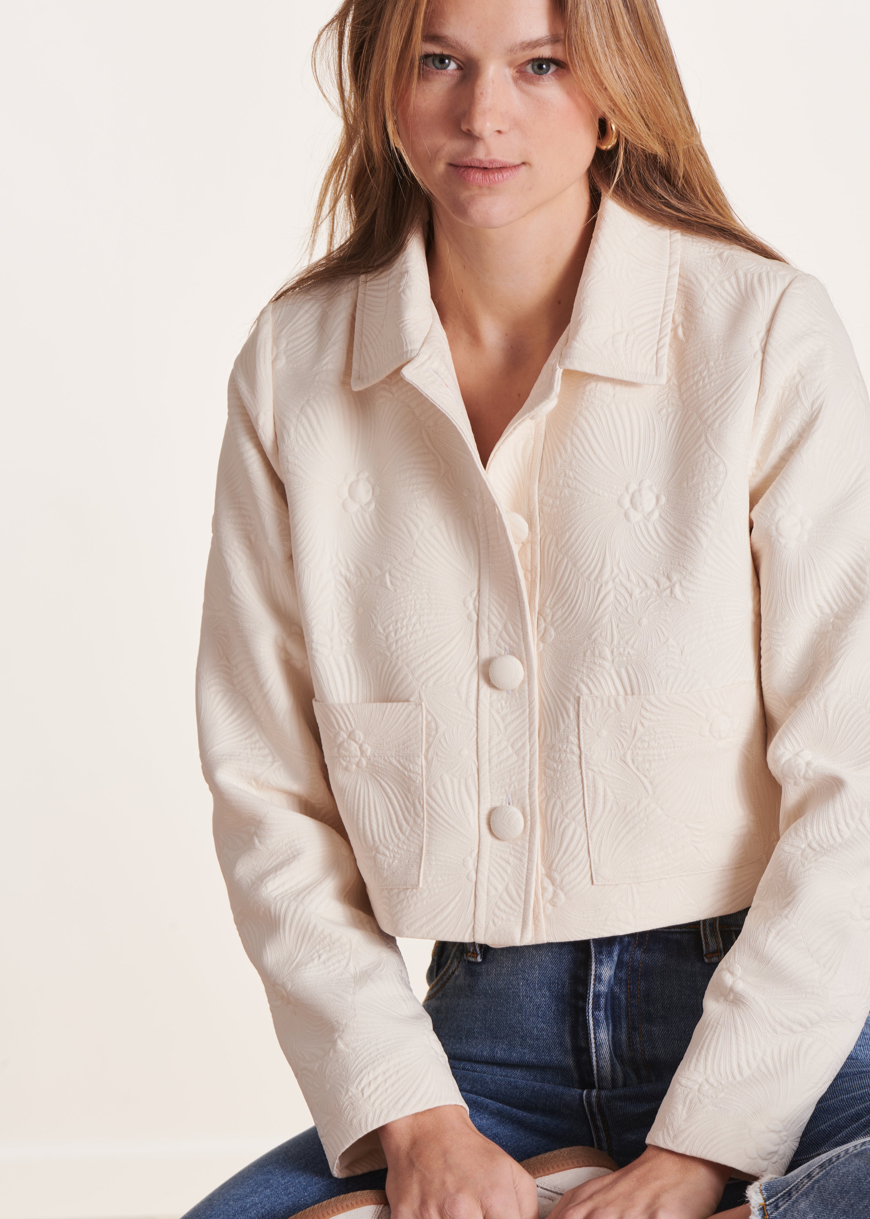 la-f-e-marabout-e-douli-jacke-ecru-jacquard-kurz image 2