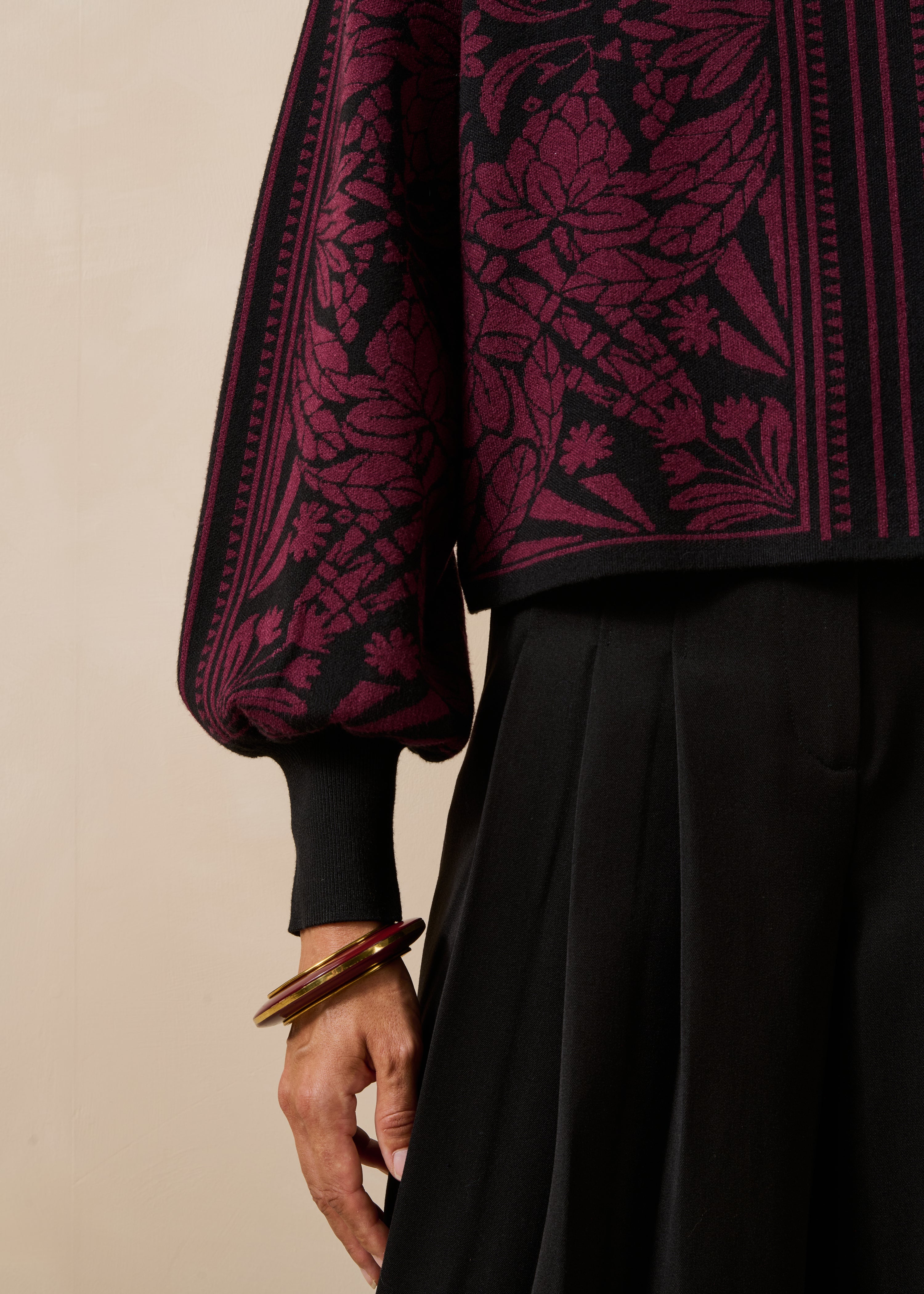 la-f-e-marabout-e-gambie-pullover-schwarz-jacquard image 5