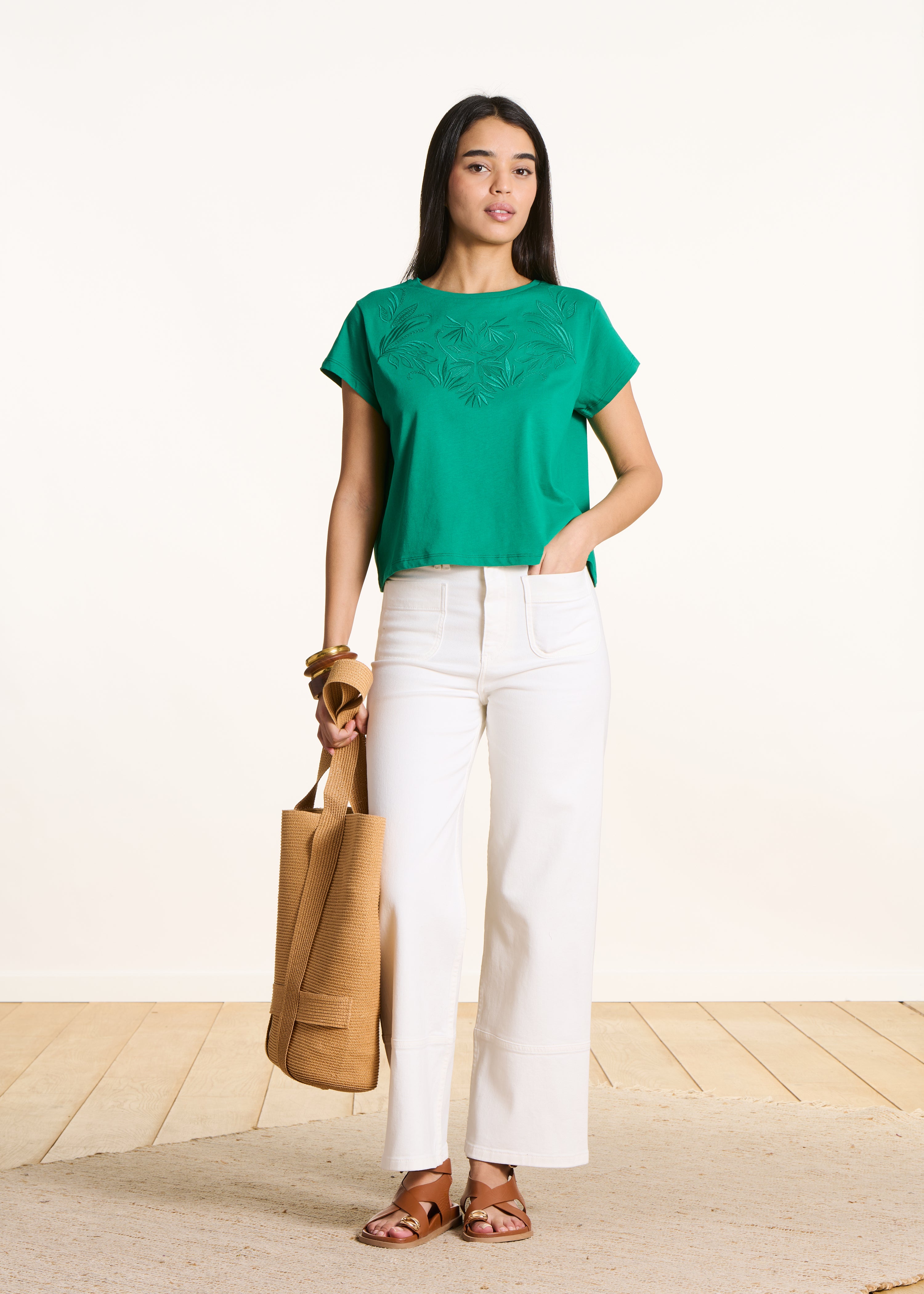 la-f-e-marabout-e-tops-t-shirts-fardo-oversize-t-shirt-bio-baumwolle-gr-n image 2