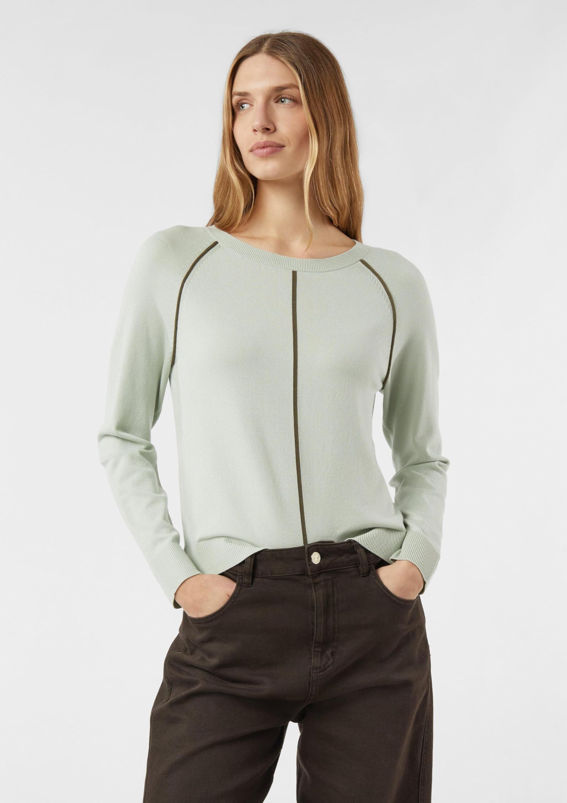 comma-strickpullover-feinstrick-kontrast-beige-pullover image 6