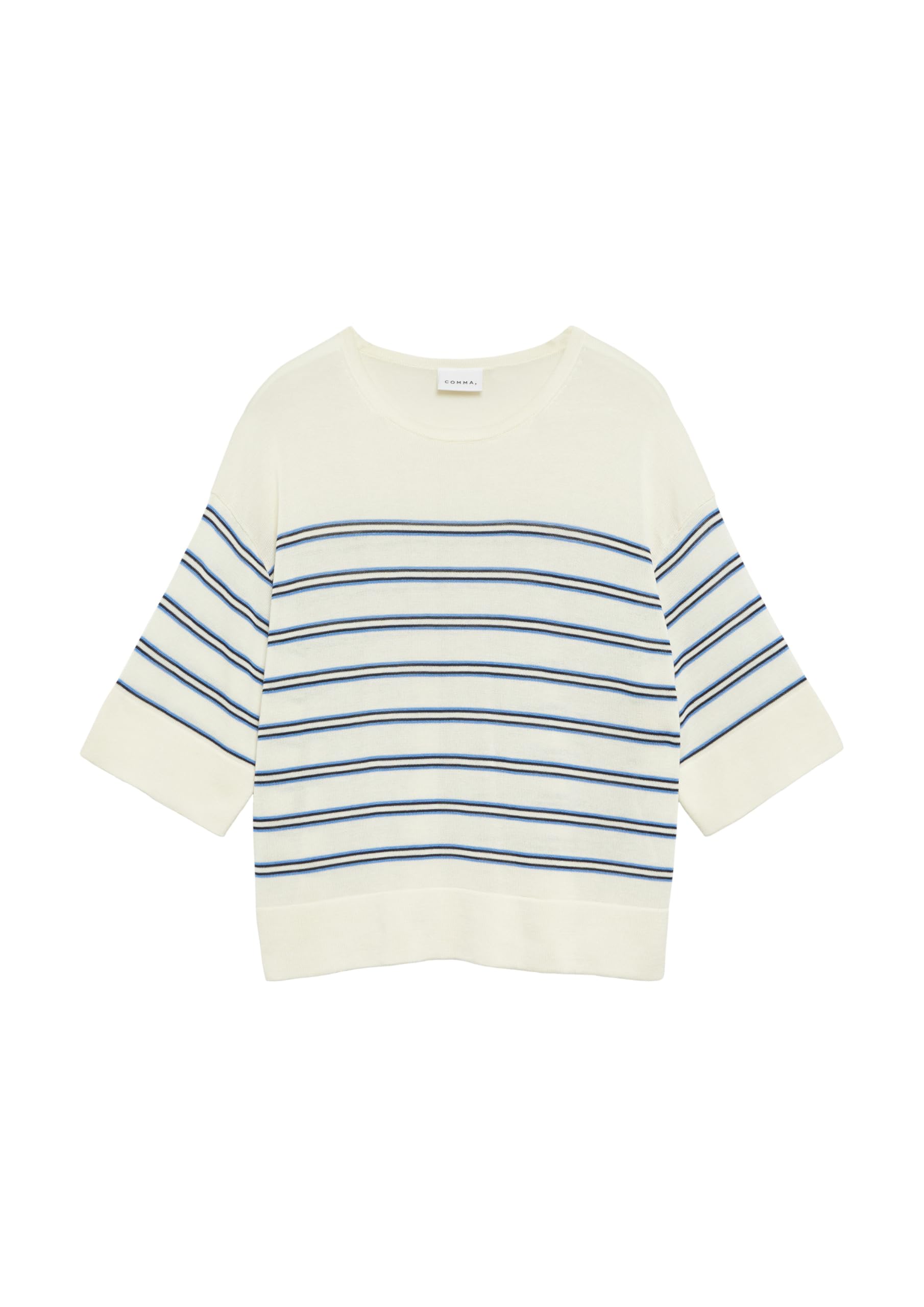 comma-strickpullover-gestreift-kurzarm-gr-l-relaxed-fit image 4