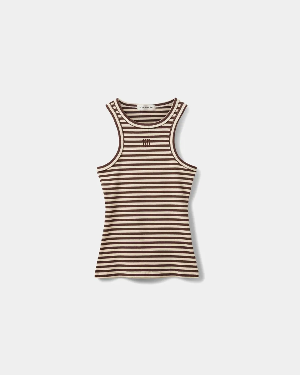 sofie-schnoor-women-becasw-tank-top-brown-striped-rippe image 1