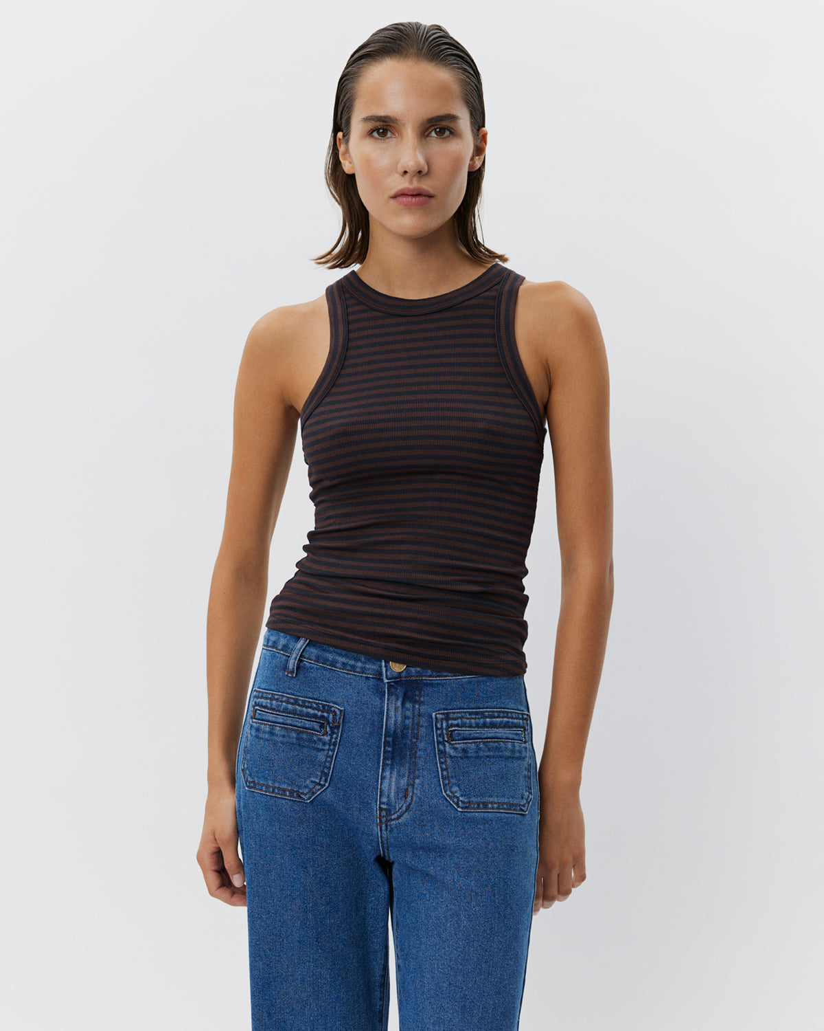 sofie-schnoor-women-julliesw-top-dunkelbraun-gestreift-viskose image 2