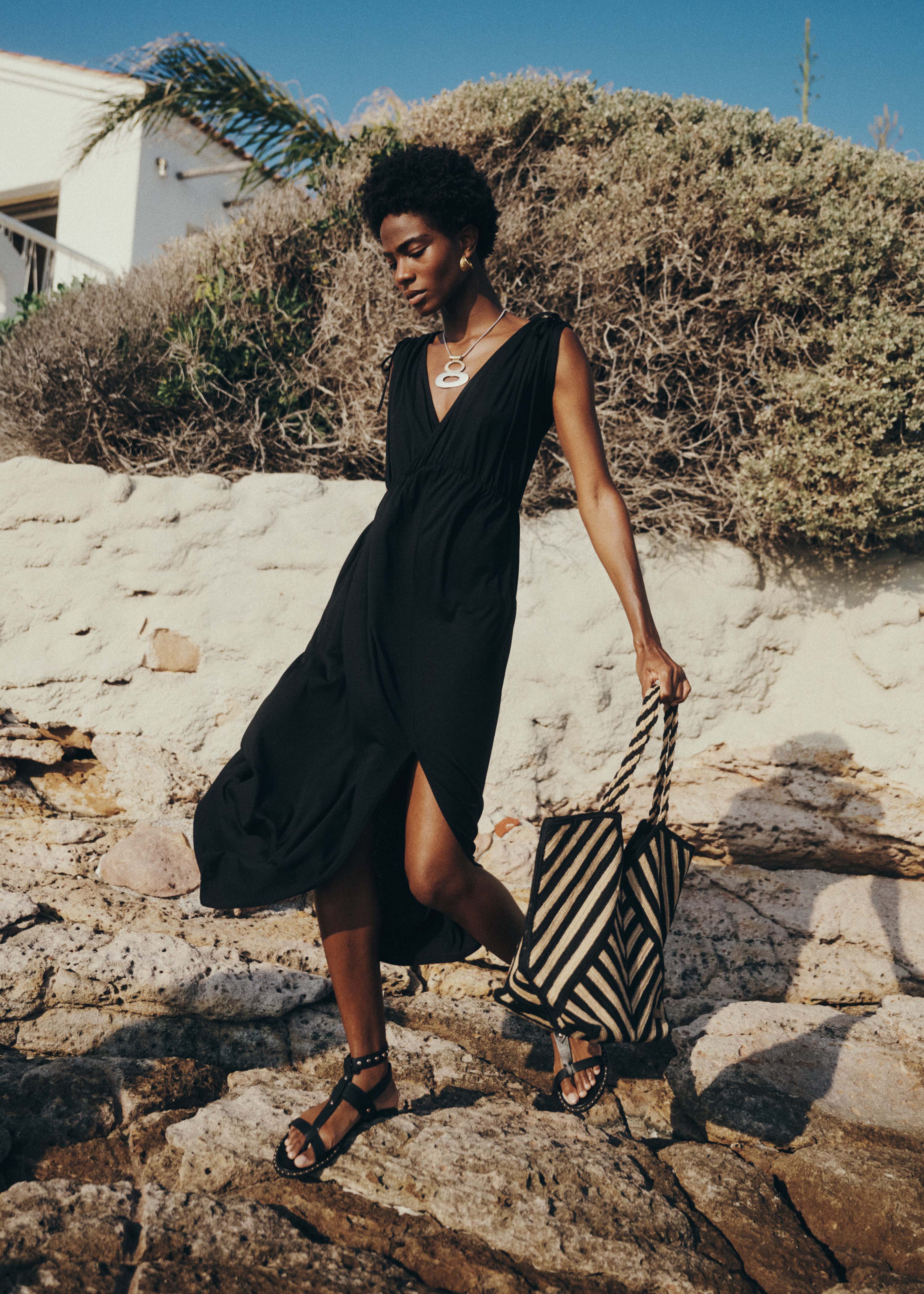 la-f-e-marabout-e-robes-kleid-schwarz-lang-lyocell-xs-xl image 1