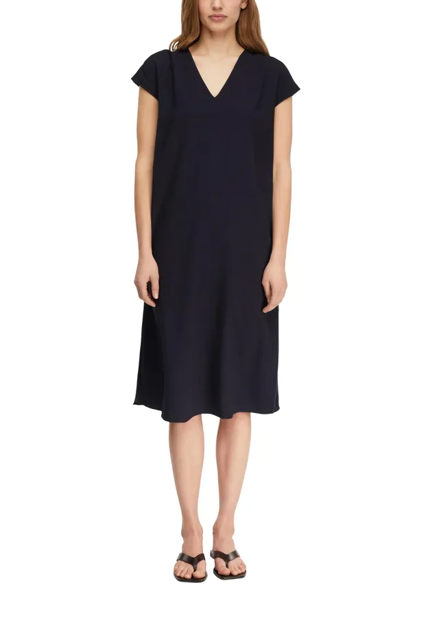 comma-loose-fit-midi-kleid-v-ausschnitt-gr-40-mit-g-rtel image 1