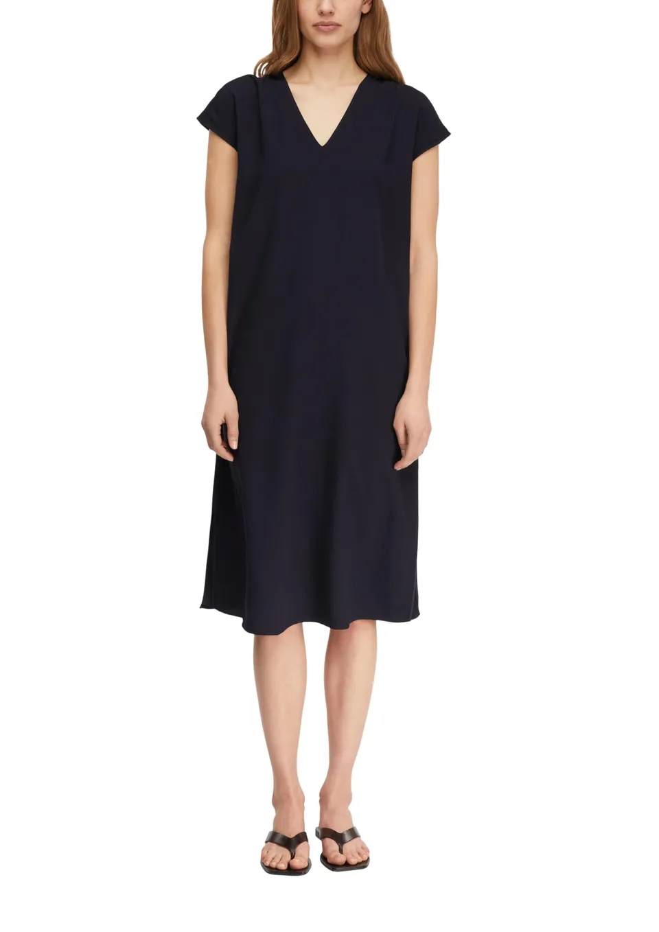 comma-loose-fit-midi-kleid-v-ausschnitt-gr-40-mit-g-rtel image 1