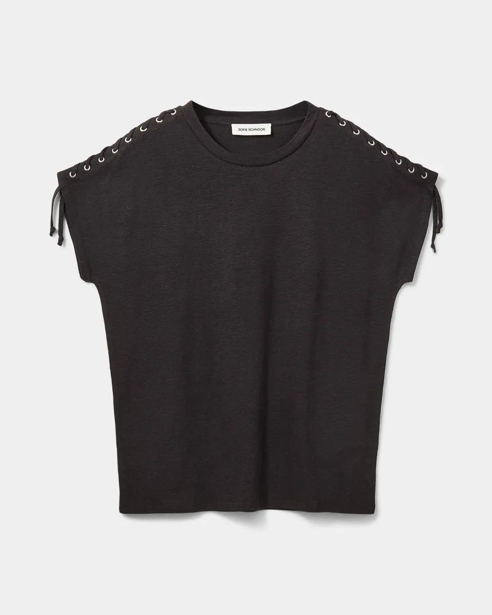 sofie-schnoor-women-aleidsw-t-shirt-schwarz-leinenmix image 1