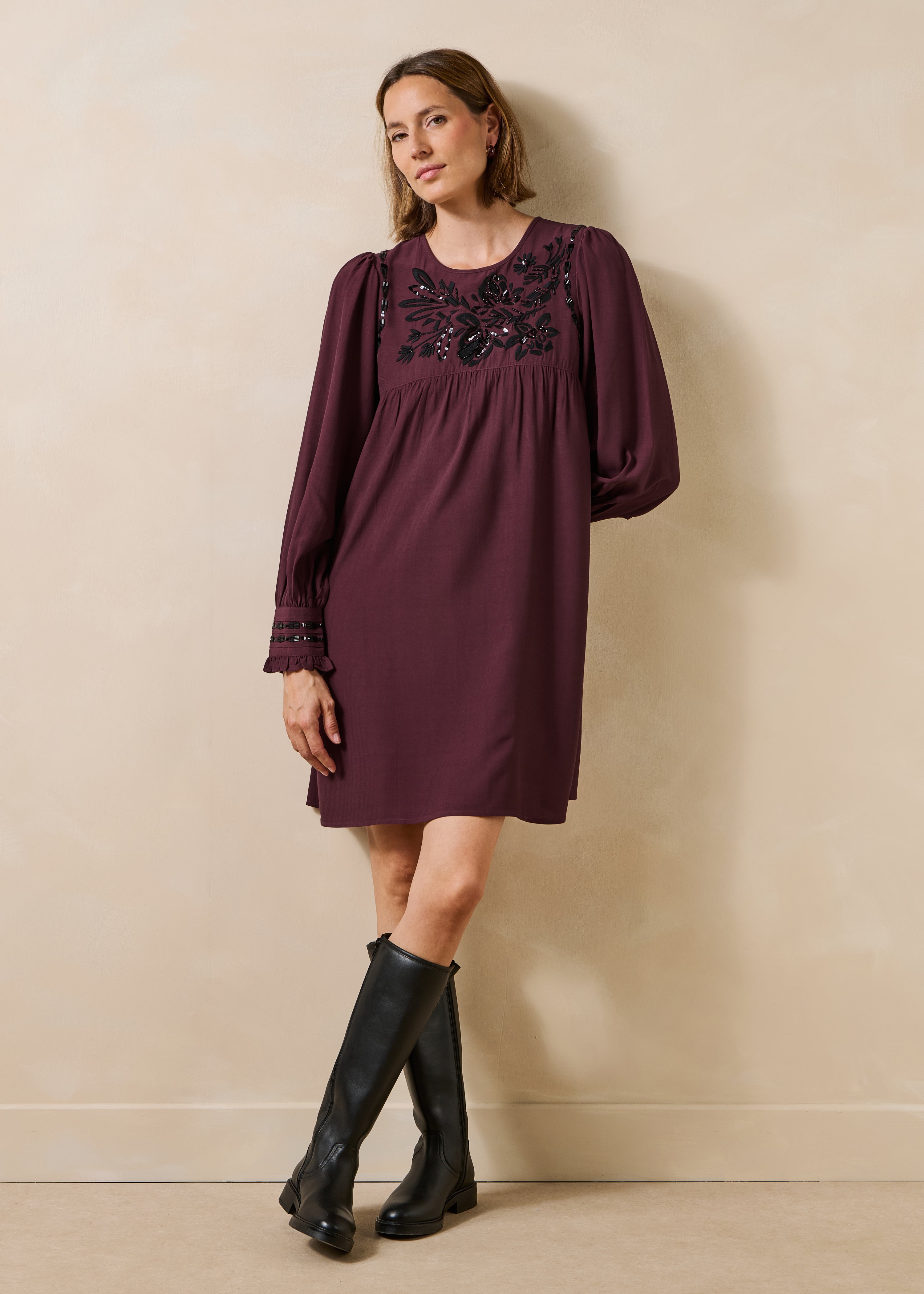 la-f-e-marabout-e-gondia-kleid-bordeaux-schwarz-gr-38 image 2