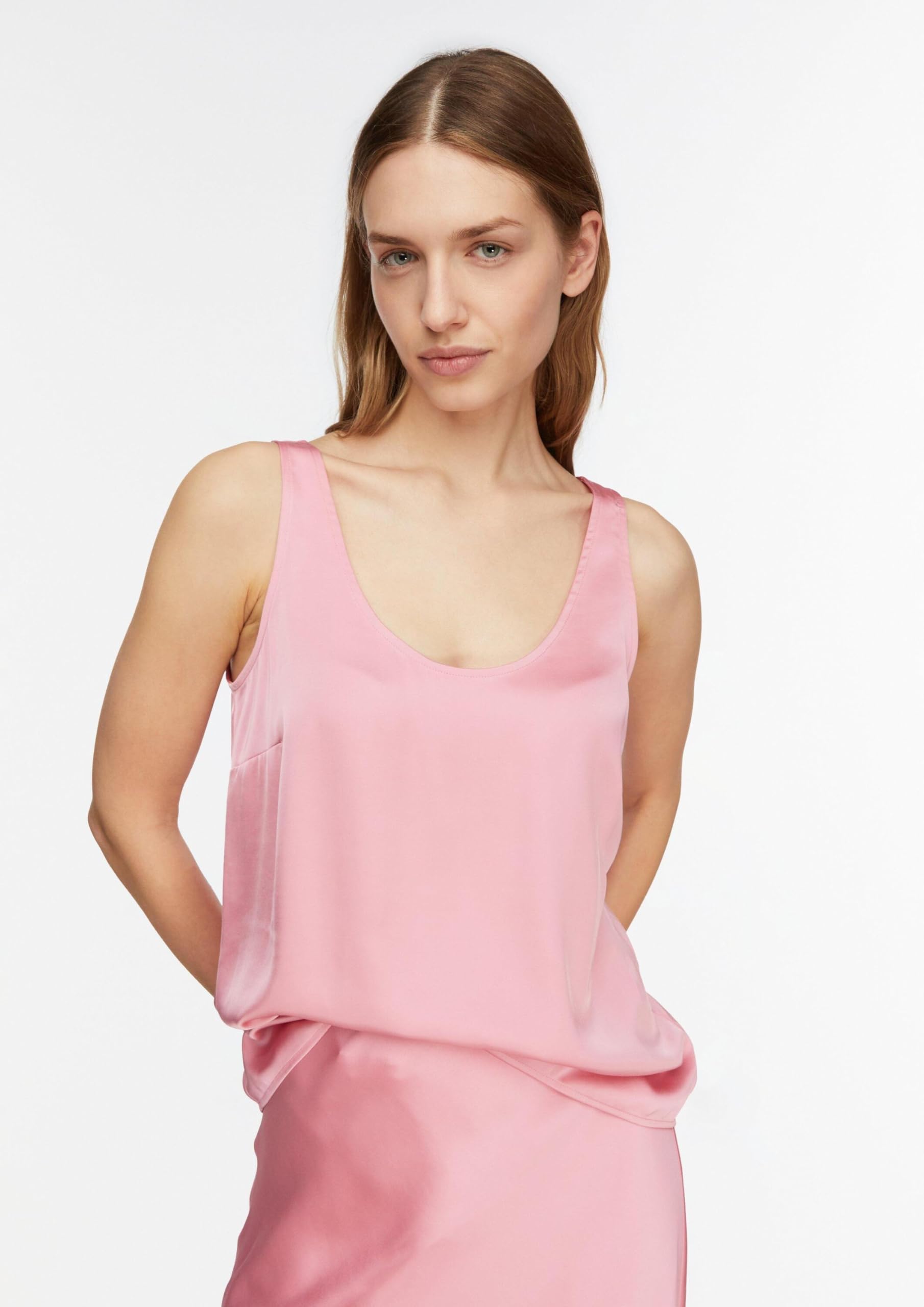 comma-satin-top-rundhals-blusentop-gr-38-rosa-festlich image 6