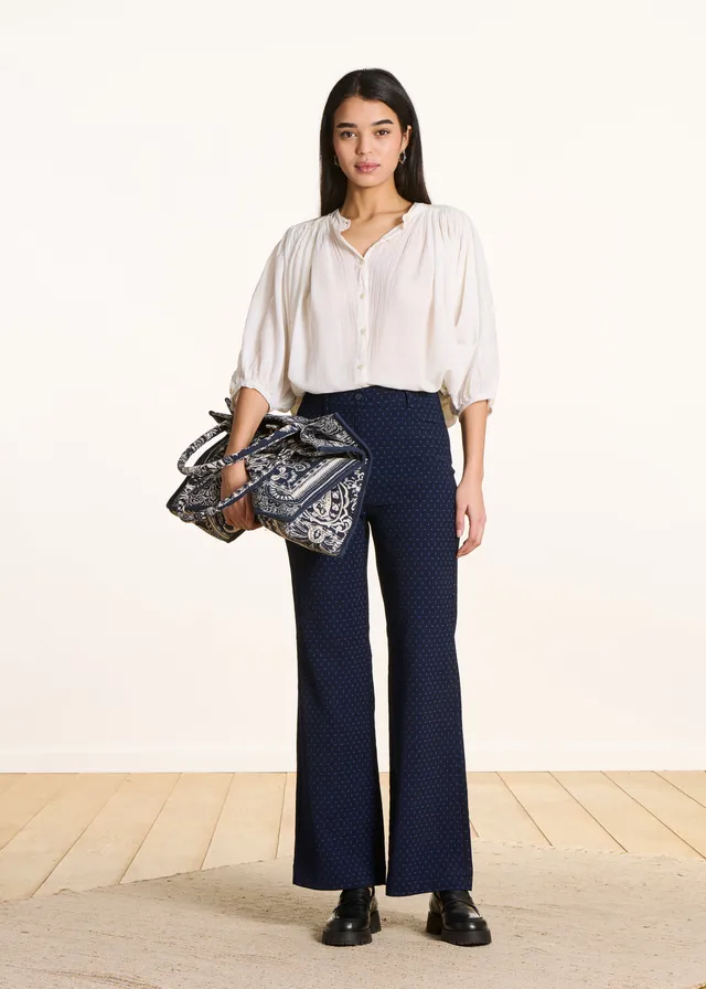 la-f-e-marabout-e-fazioni-hose-blau-jacquard-flare image 1