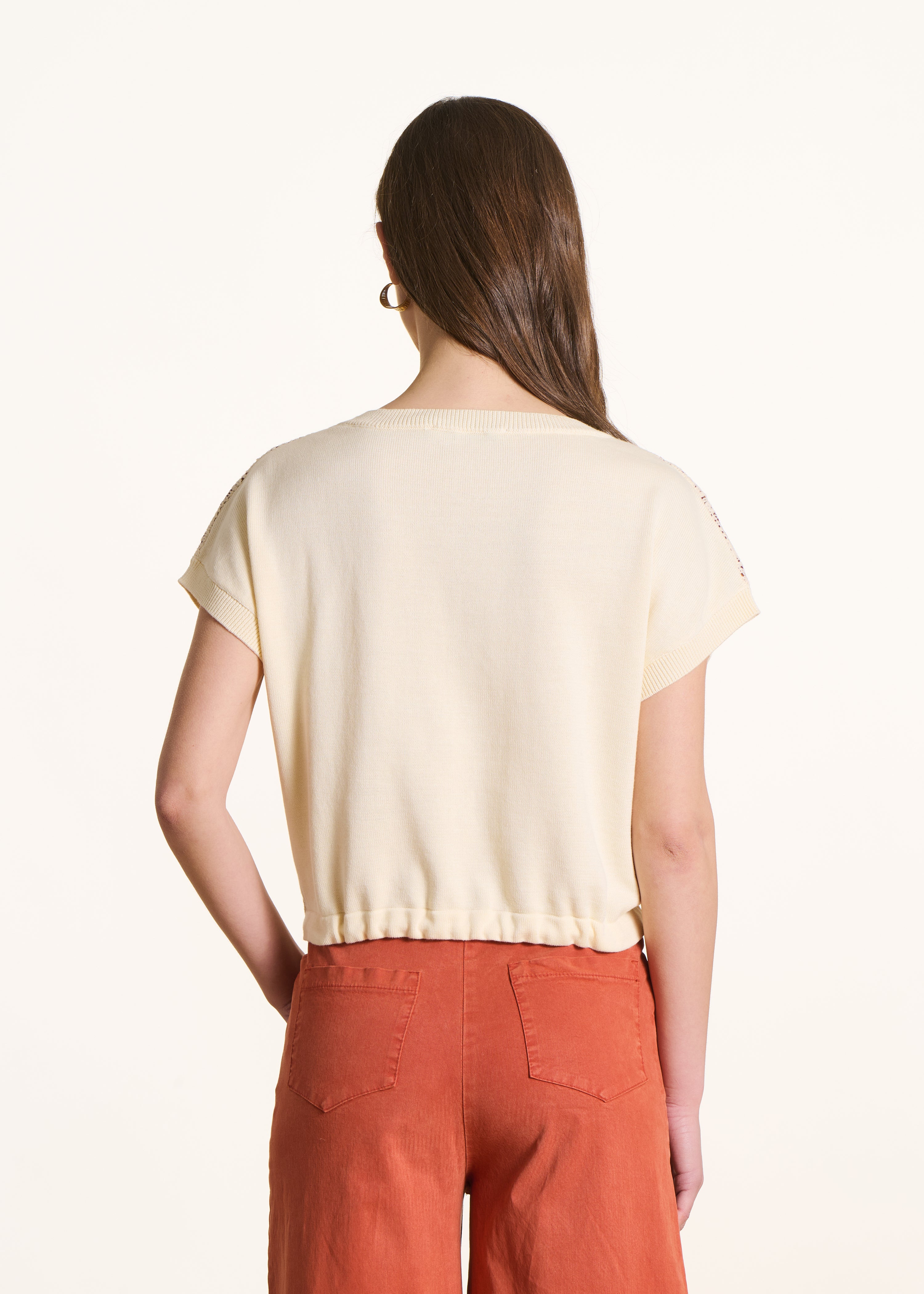 la-f-e-marabout-e-fujia-h-kelpullover-ecru-braun-kurzarm image 4