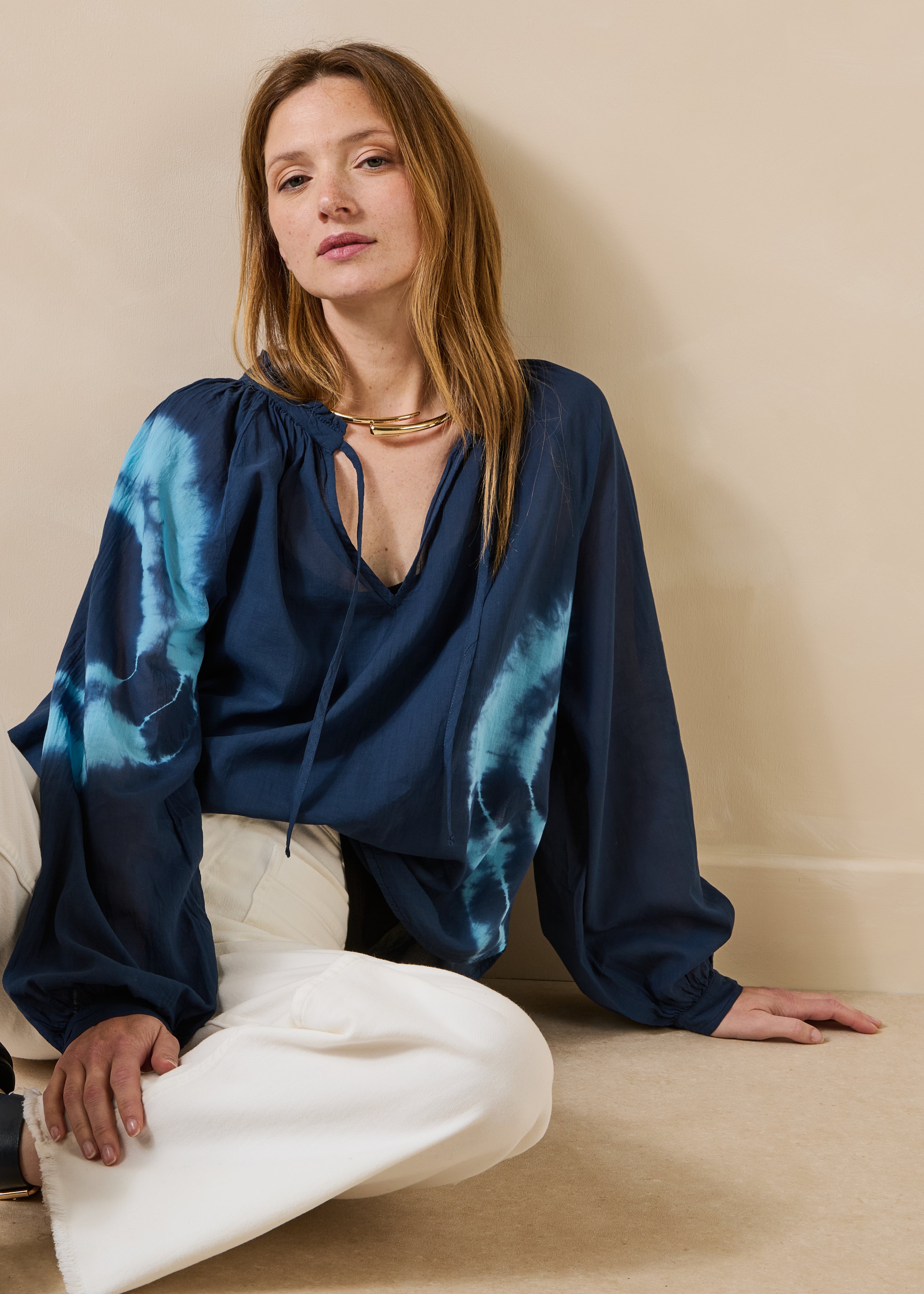 la-f-e-marabout-e-fracas-top-blau-tie-dye-baumwolle image 1