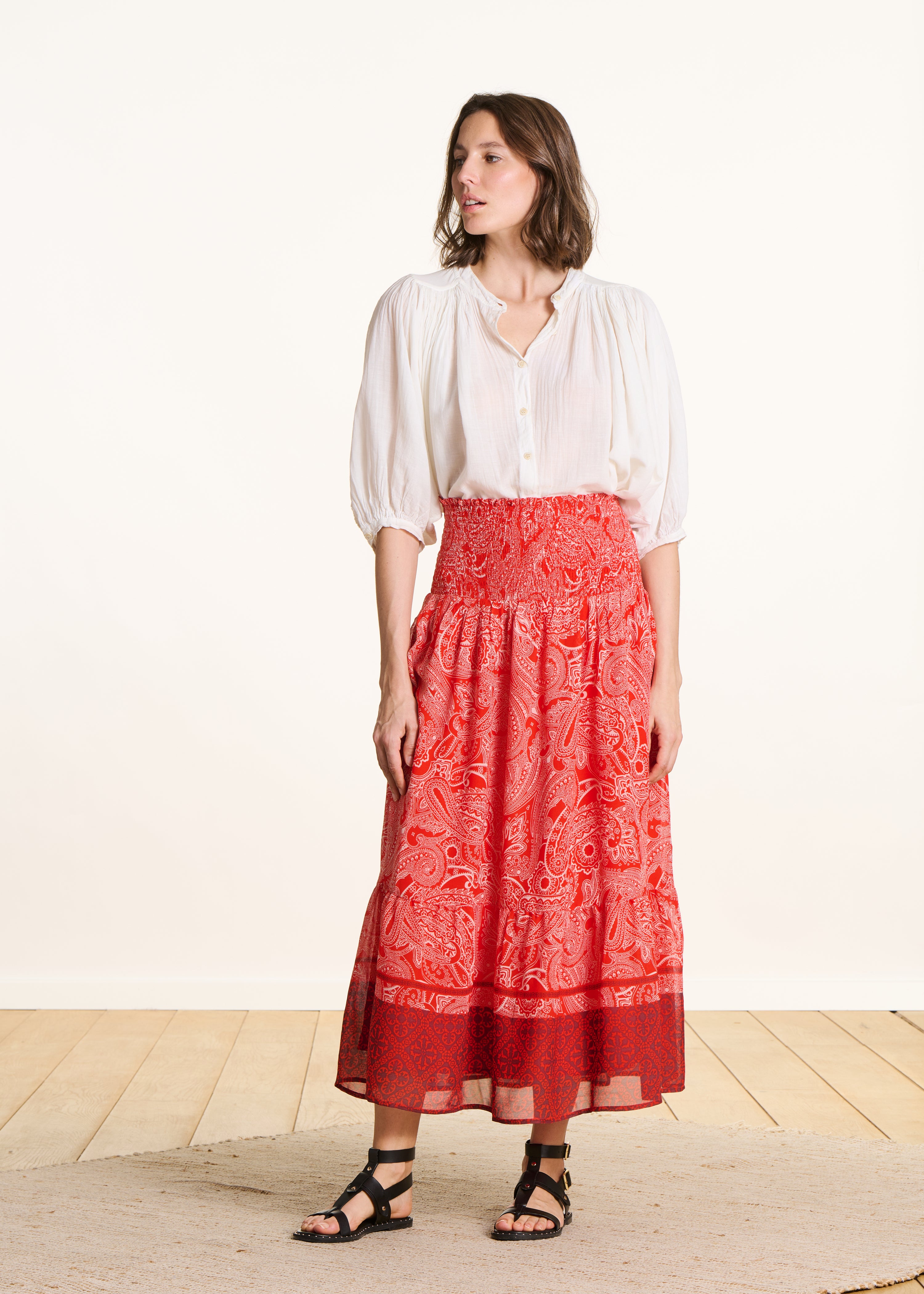 la-f-e-marabout-e-maxirock-orange-mit-paisley-print image 1