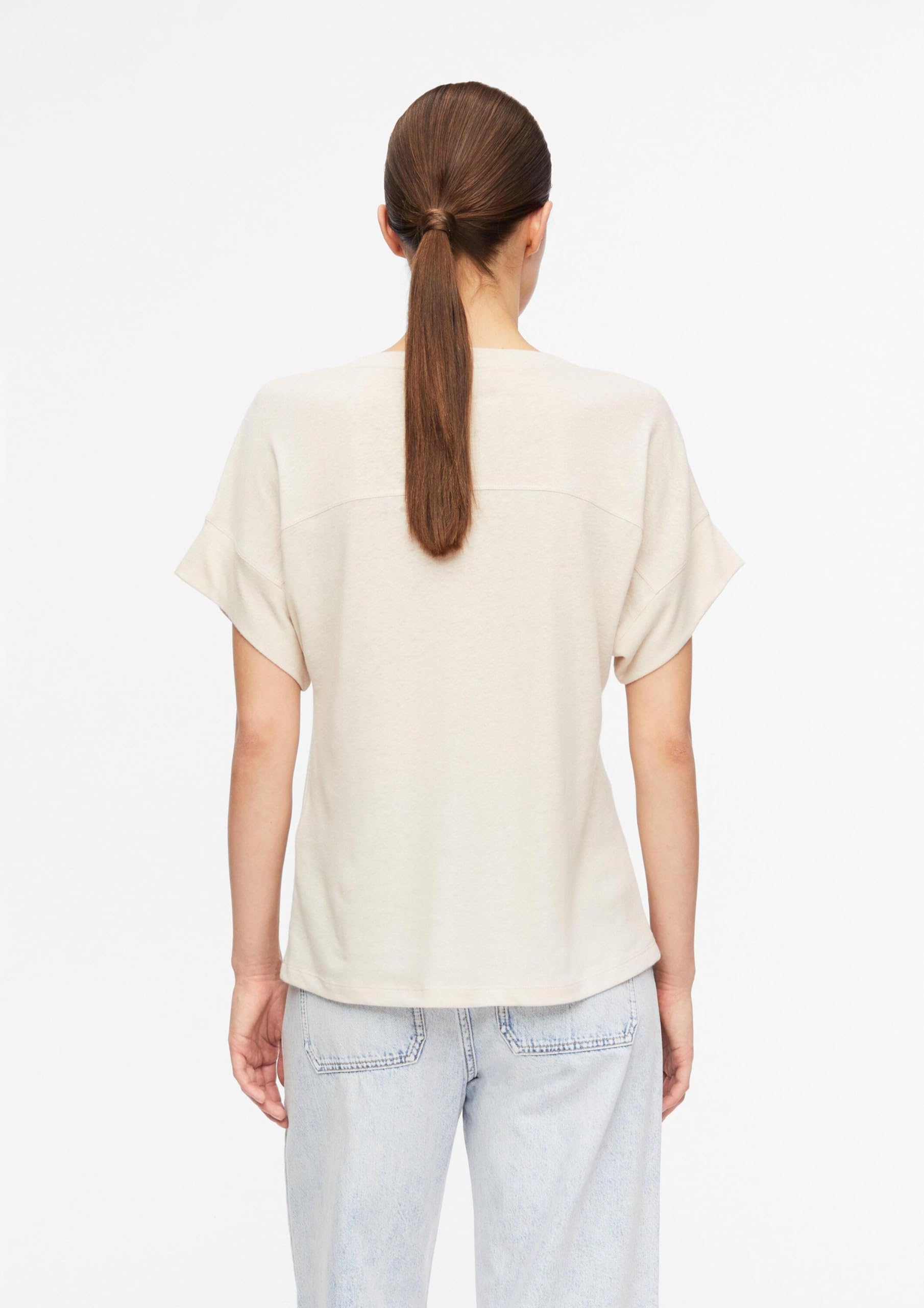 comma-leinenmix-t-shirt-v-ausschnitt-creme image 7
