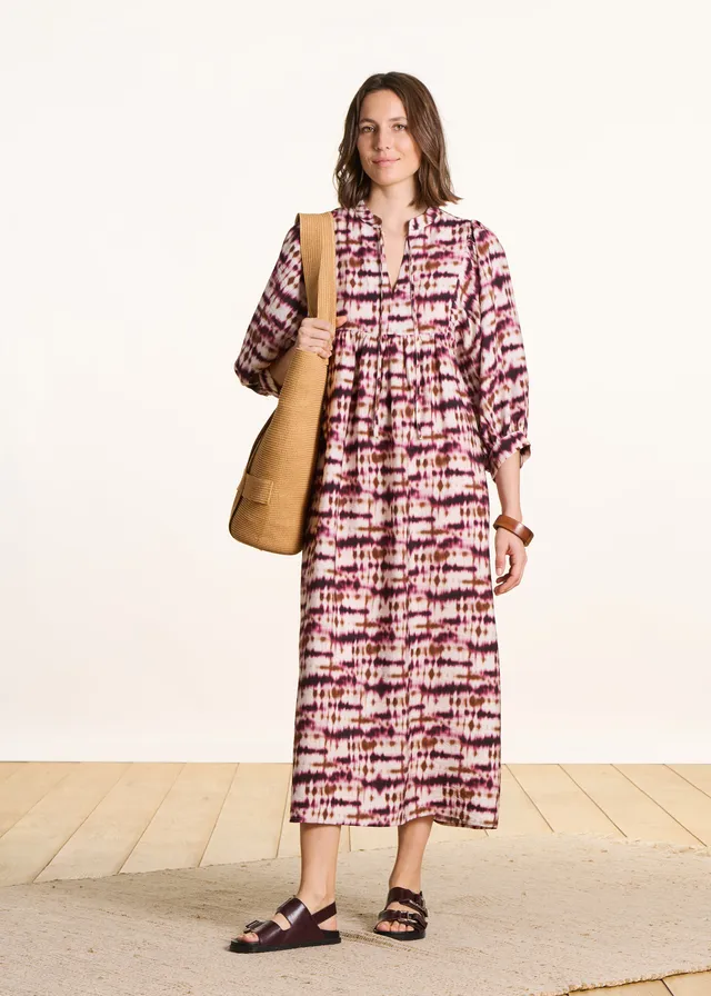la-f-e-marabout-e-demba-maxikleid-tie-dye-bordeaux image 1