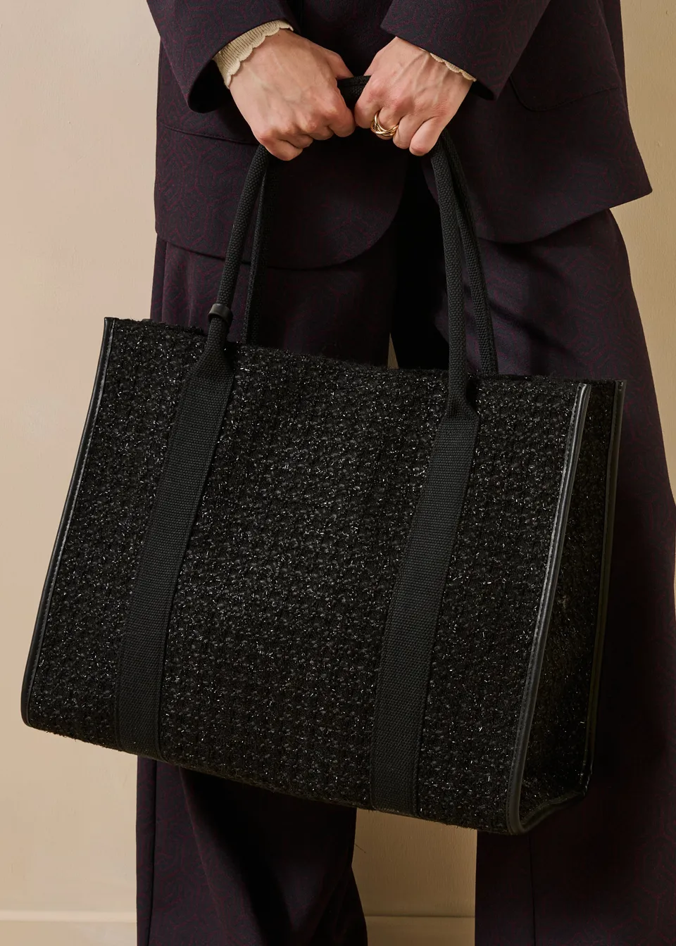 la-f-e-marabout-e-golding-shopper-tweed-schwarz image 1
