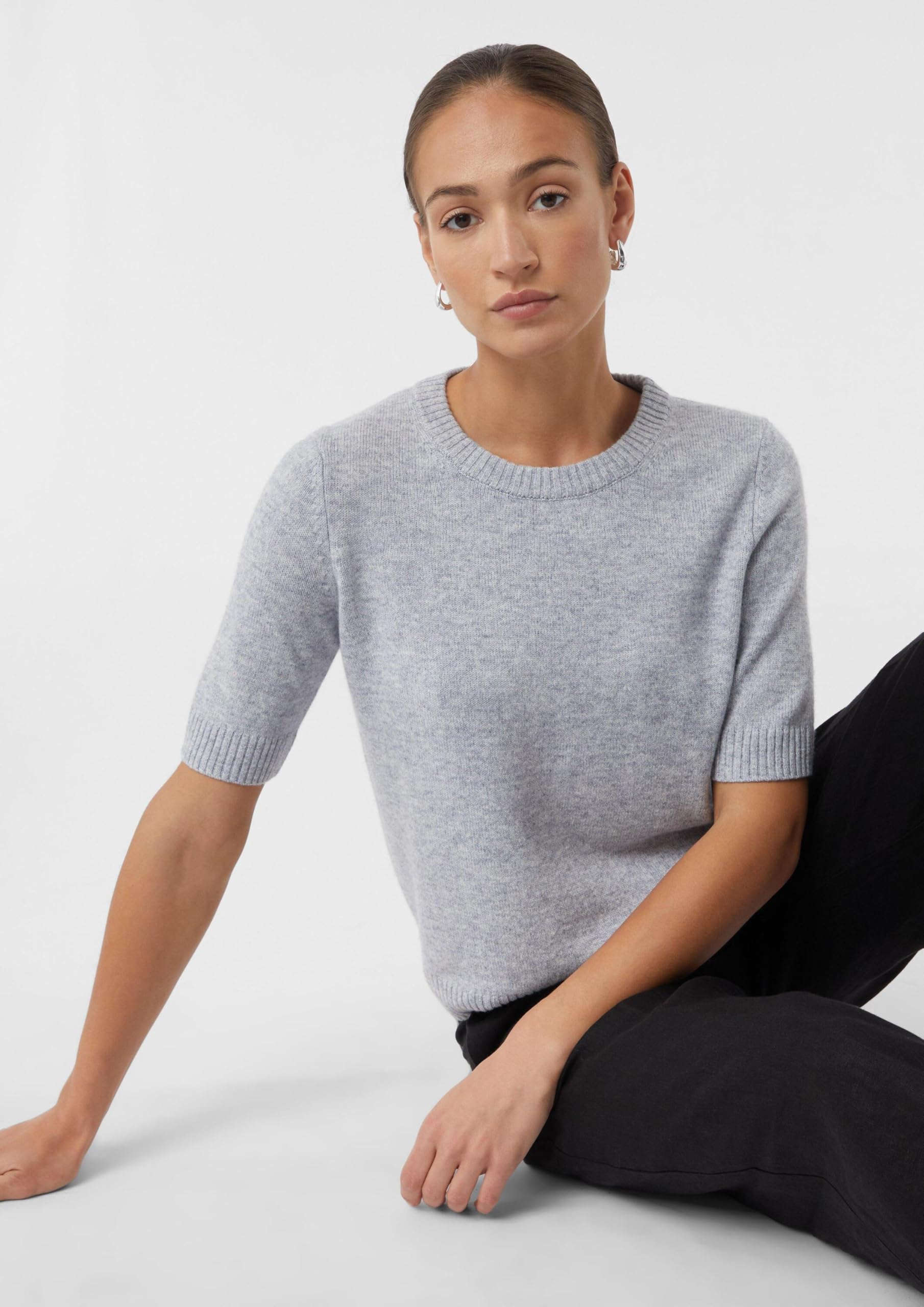 comma-2169577-strickpullover-kurzarm-hellgrau-gr-42 image 7