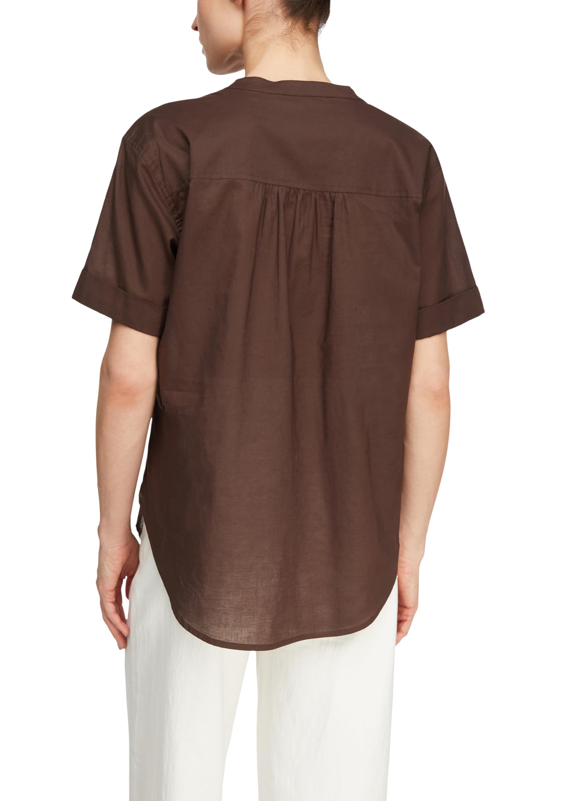 comma-blouses-damen-bluse-kurzarm-stehkragen-baumwolle-2 image 2