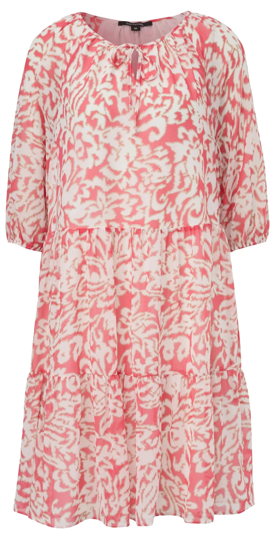 comma-2148165-midi-kleid-chiffon-pink-damen image 1