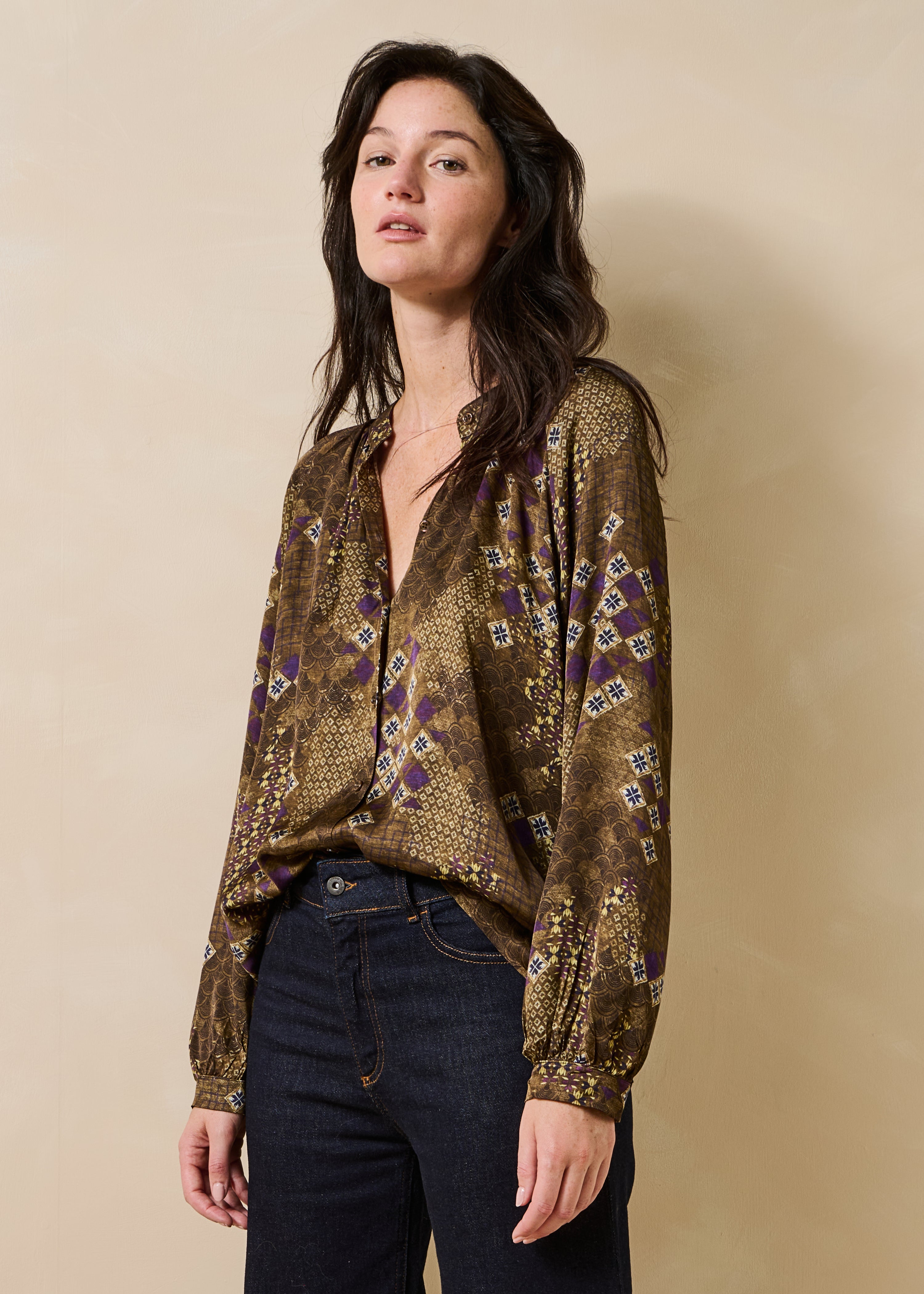 la-f-e-marabout-e-elvia-bluse-langarm-satin-olive-gr-38 image 1