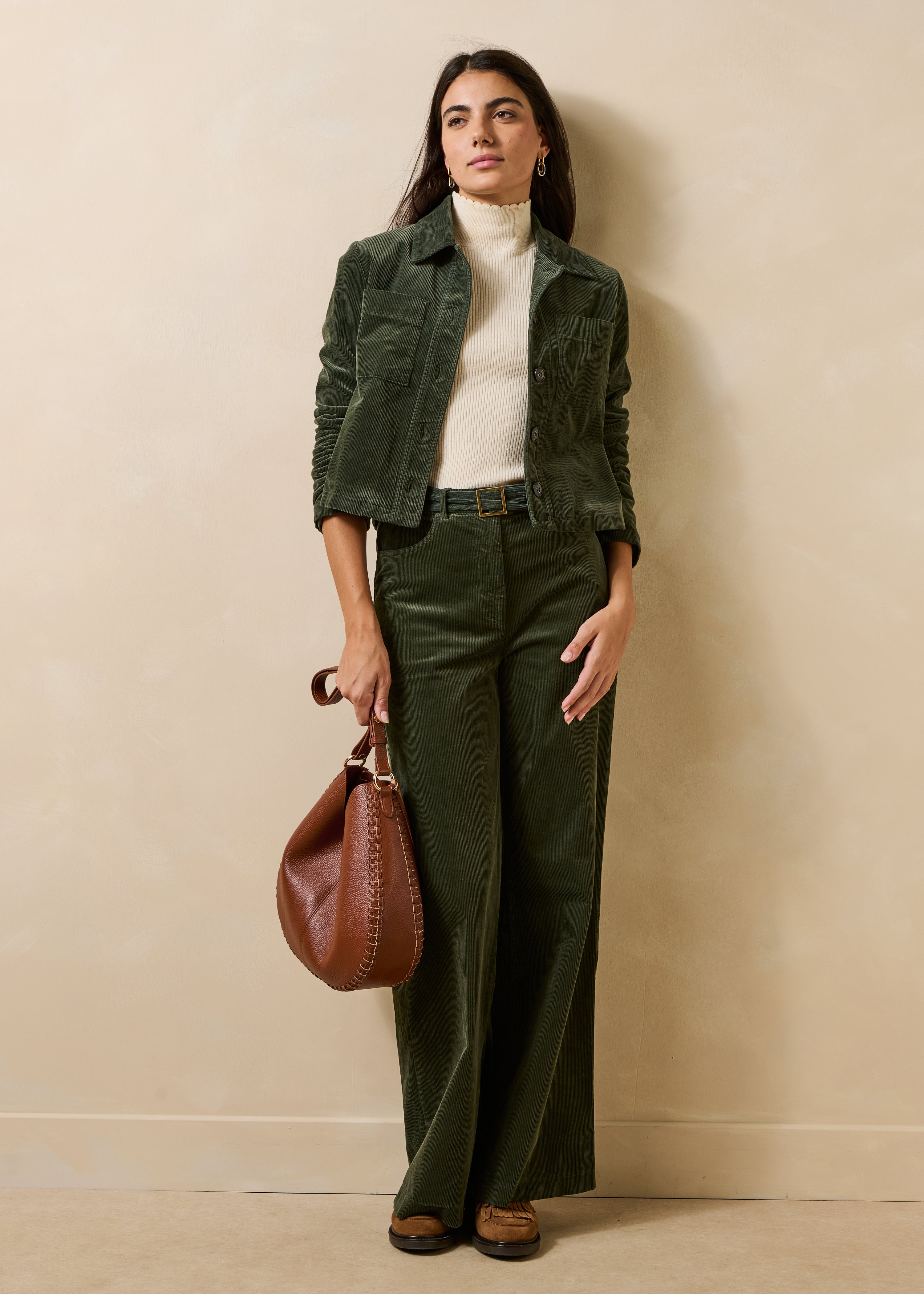 la-f-e-marabout-e-globus-cordhose-damen-kaki-weites-bein image 1