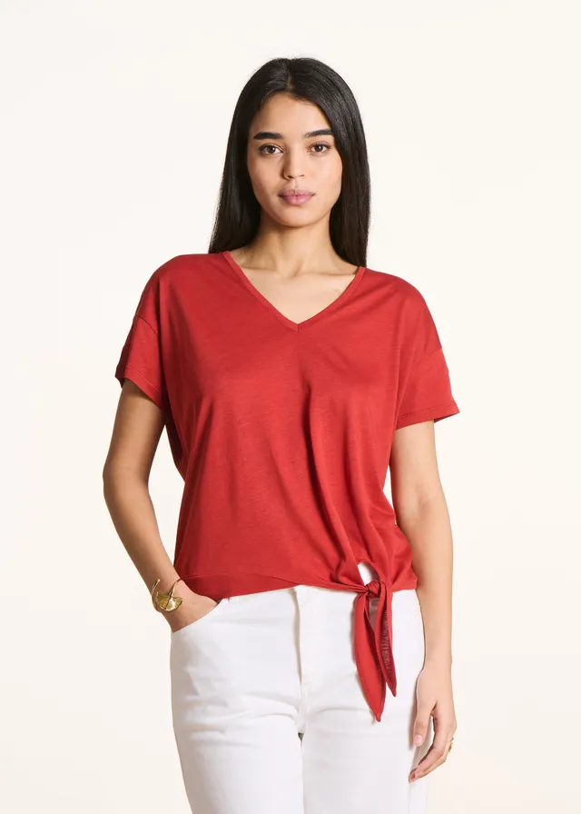 la-f-e-marabout-e-velsi-t-shirt-rot-lyocell-xs image 1