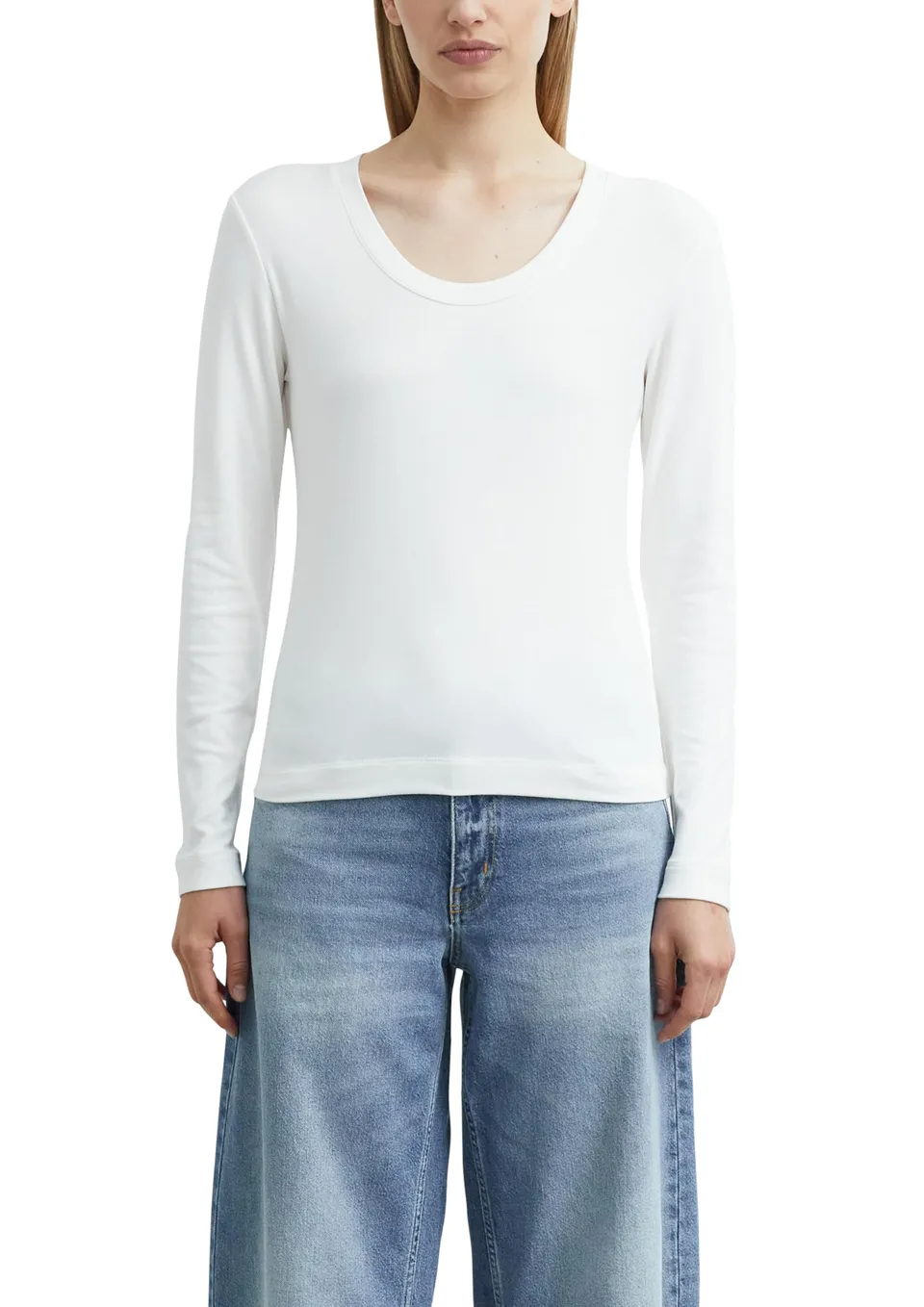 comma-langarm-shirt-slim-fit-jersey-wei-gr-34-rundhals image 1