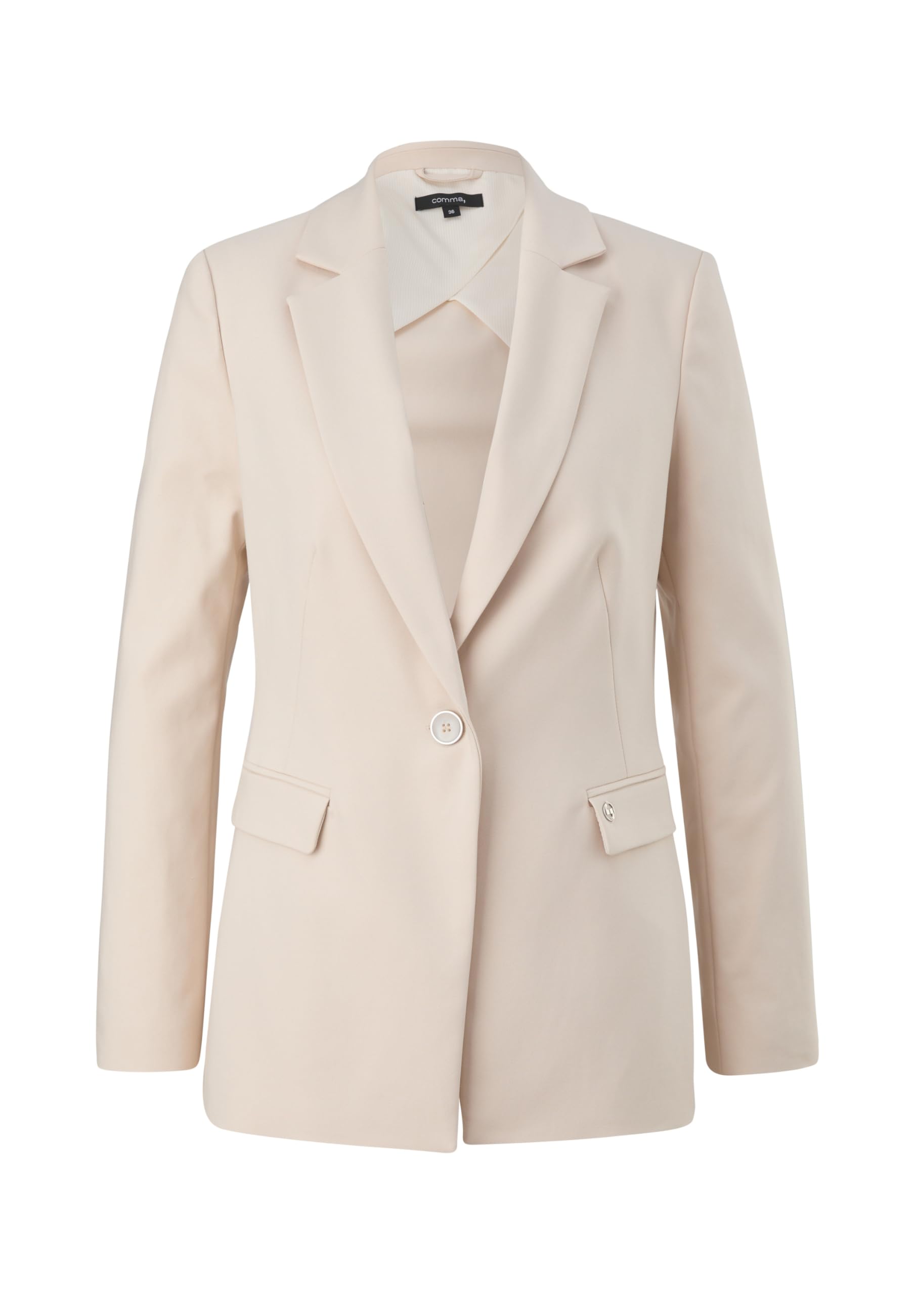 comma-blazer-damen-beige-8102-baumwollmix-tailliert image 3