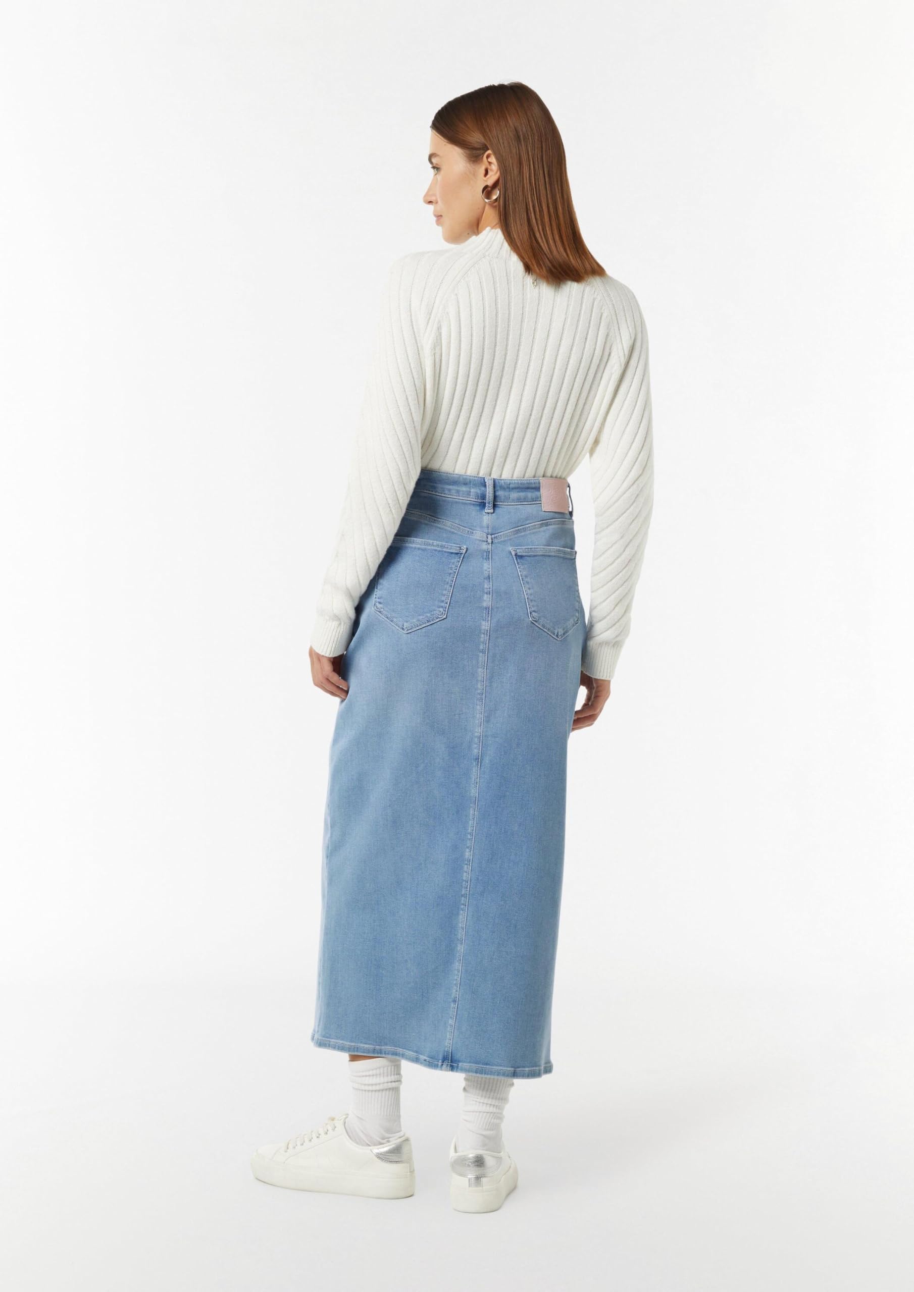 comma-jeans-rock-lang-mit-schlitz-mid-rise-baumwolle image 7