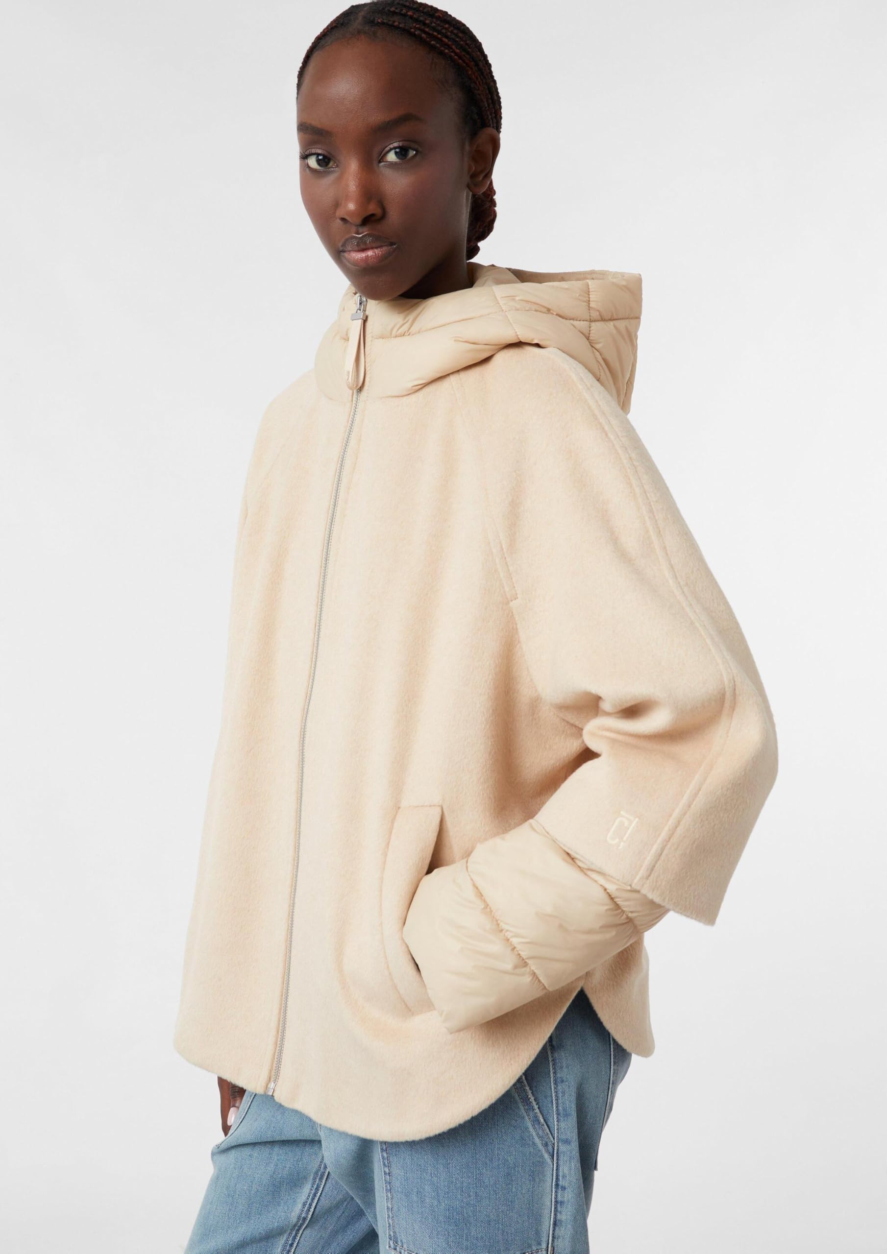 comma-cape-jacke-wollmix-mantel-gr-e-l-mit-kapuze image 6