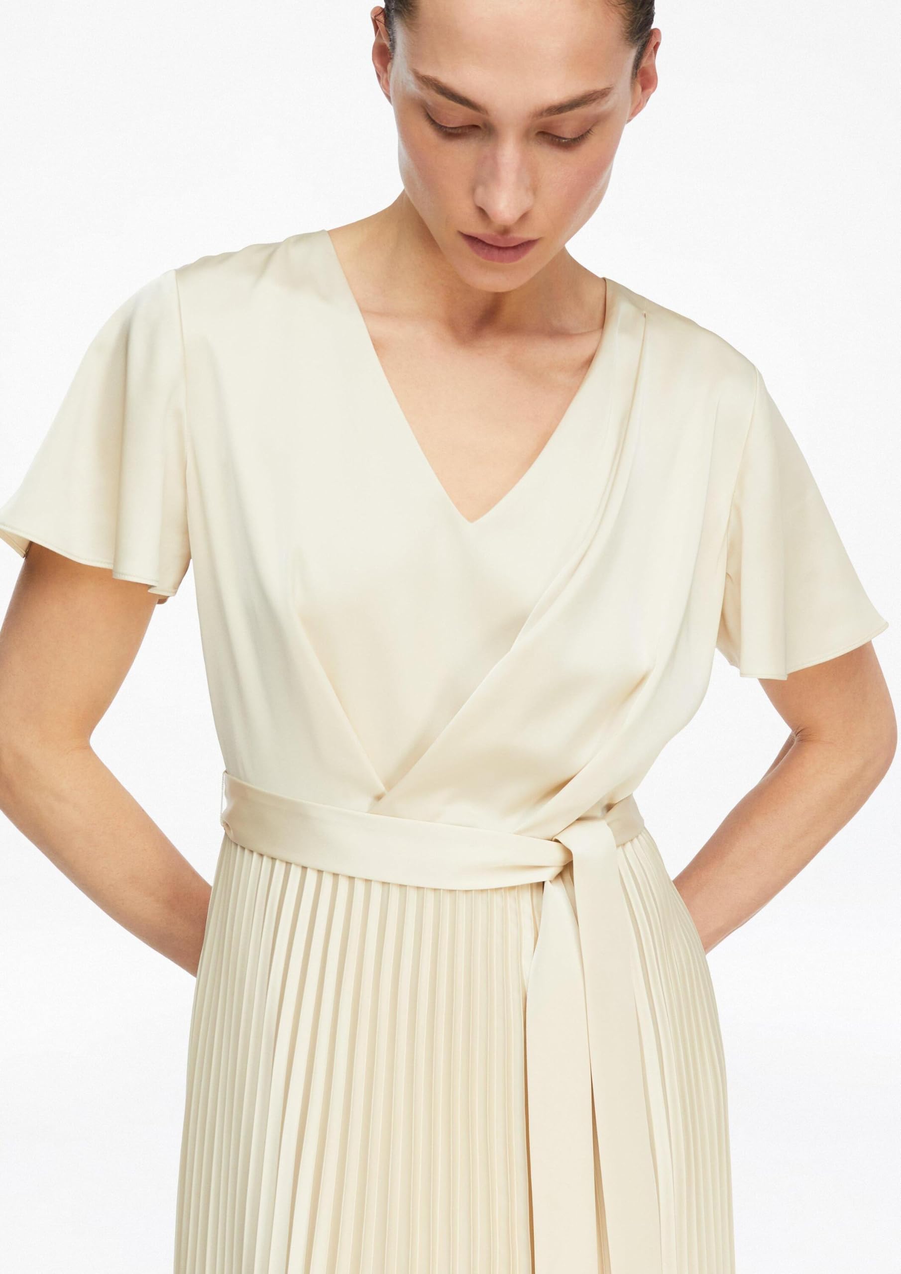 comma-dresses-satinkleid-plisseerock-gr-36-flie-ende-rmel image 4