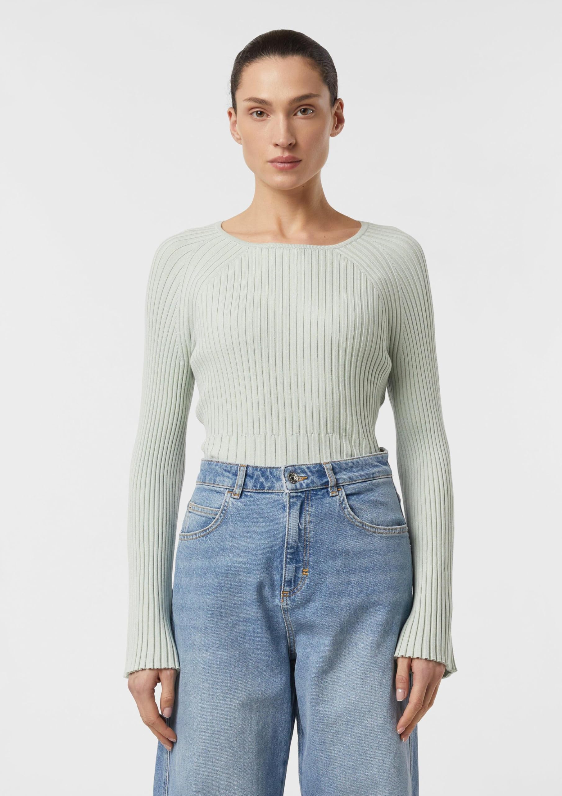 comma-strickpullover-slim-fit-creme-rundhals-rippoptik image 8