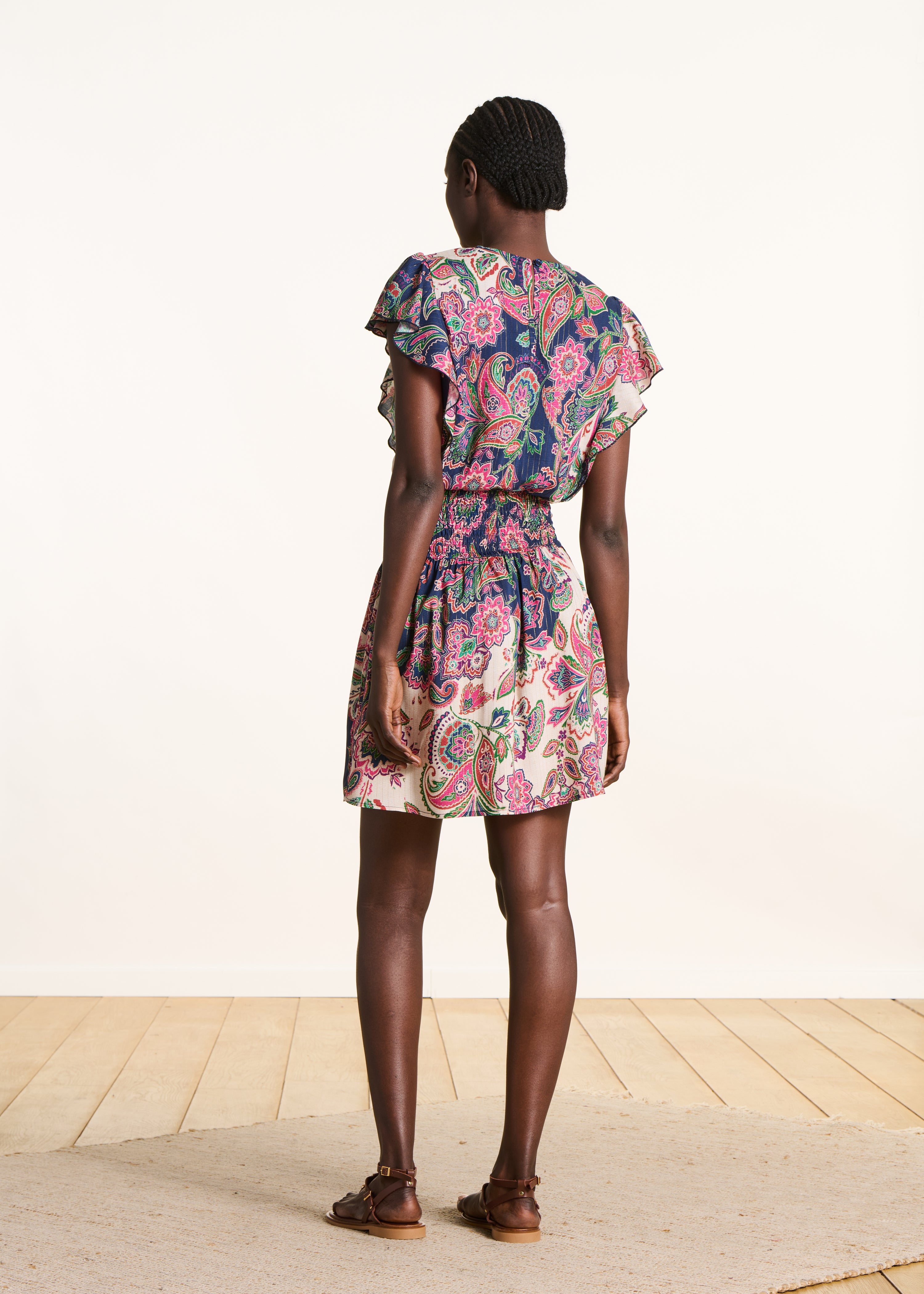 la-f-e-marabout-e-eludia-minikleid-rosa-blau-paisley-viskose image 2