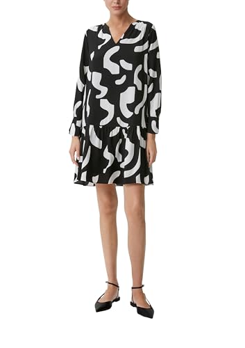comma-dresses-kleid-allover-print-v-ausschnitt-gr-38-schwarz image 8