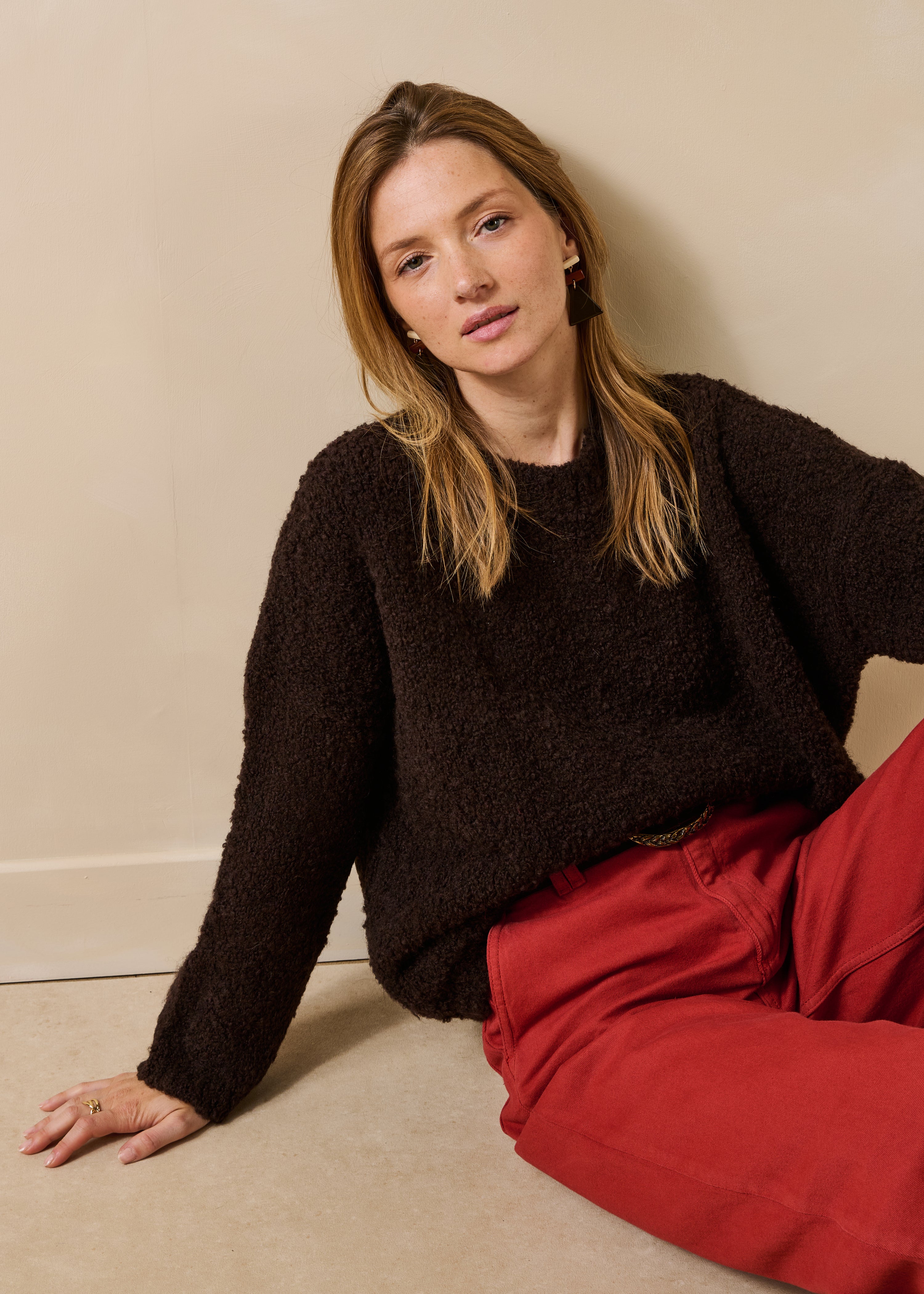 la-f-e-marabout-e-tresia-pullover-braun-oversize-wolle image 1