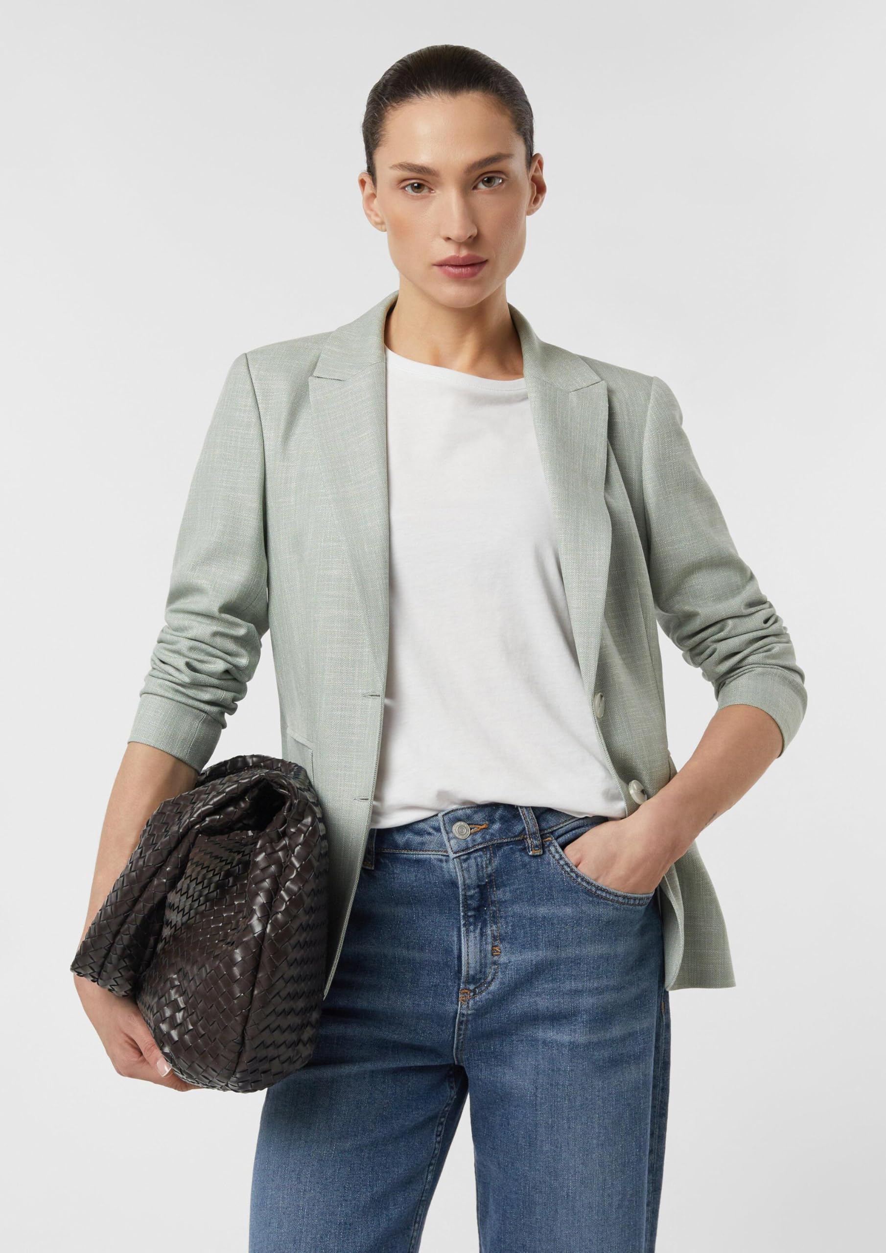comma-taillierter-blazer-struktur-zwei-knopf-blazer image 7