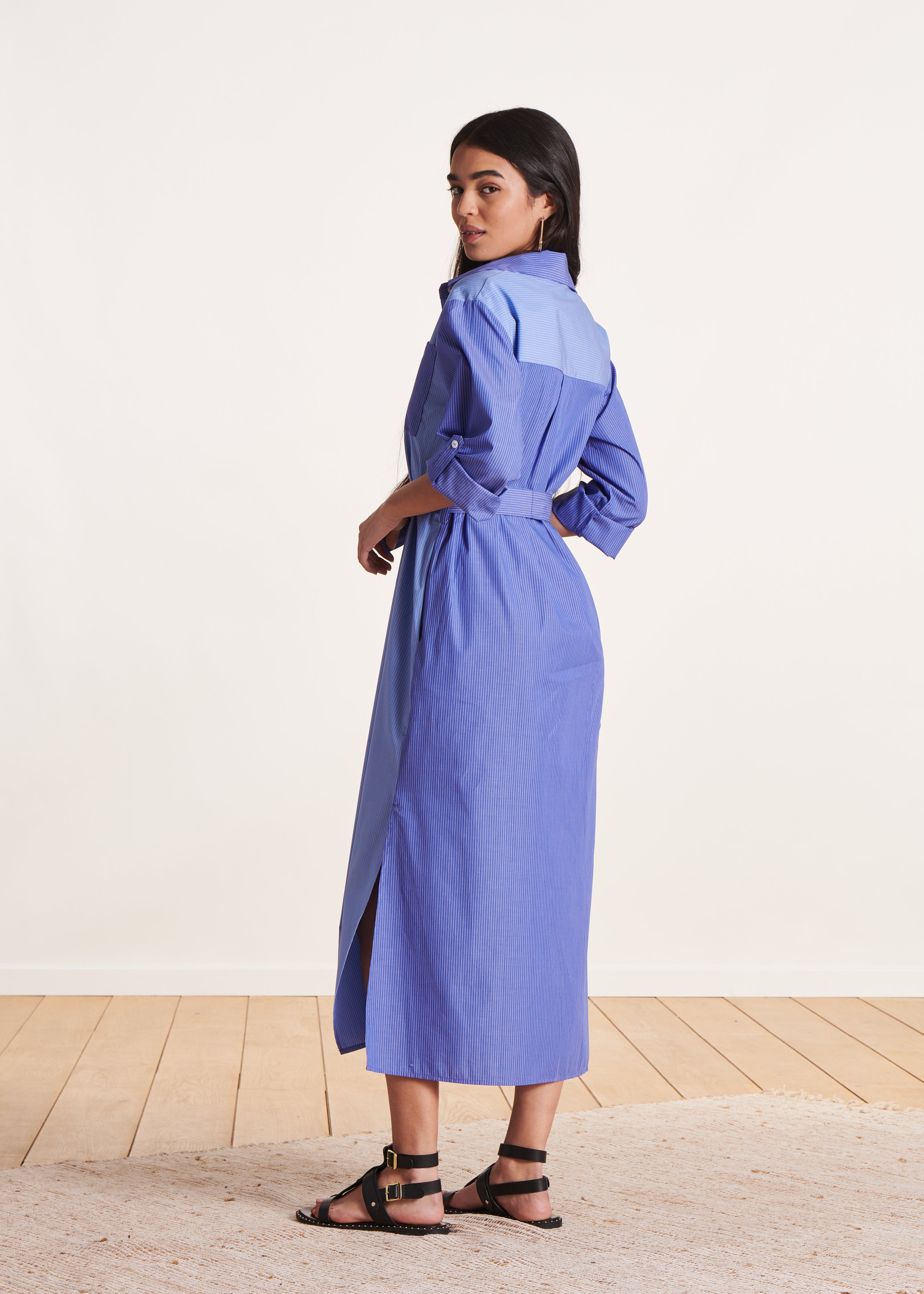 la-f-e-marabout-e-robes-vietnam-hemdkleid-baumwolle-blau-midi image 3