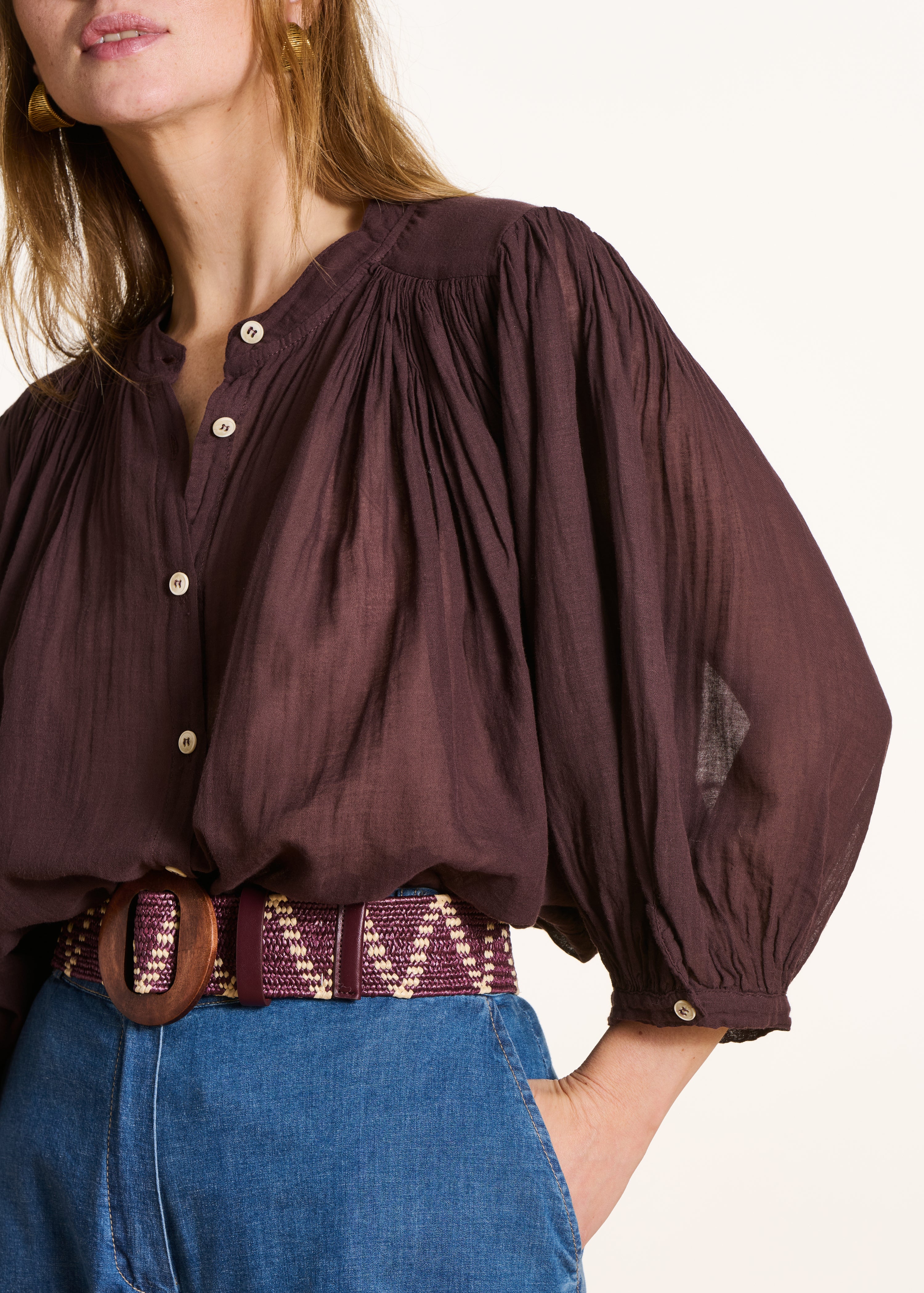 la-f-e-marabout-e-bluse-voile-baumwolle-braun-damen image 5