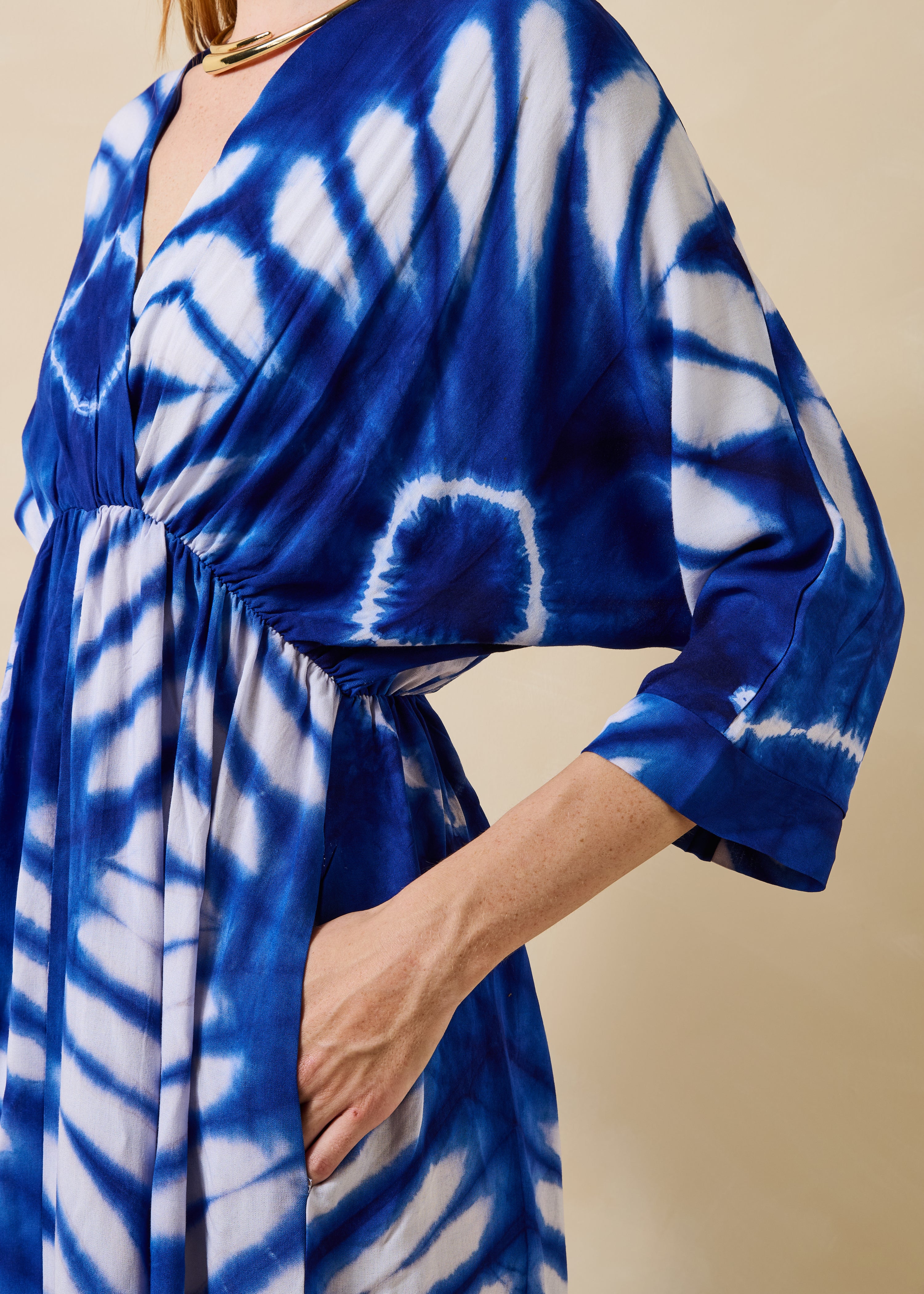 la-f-e-marabout-e-dacre-maxikleid-blau-3-4-arm-gr-40 image 6