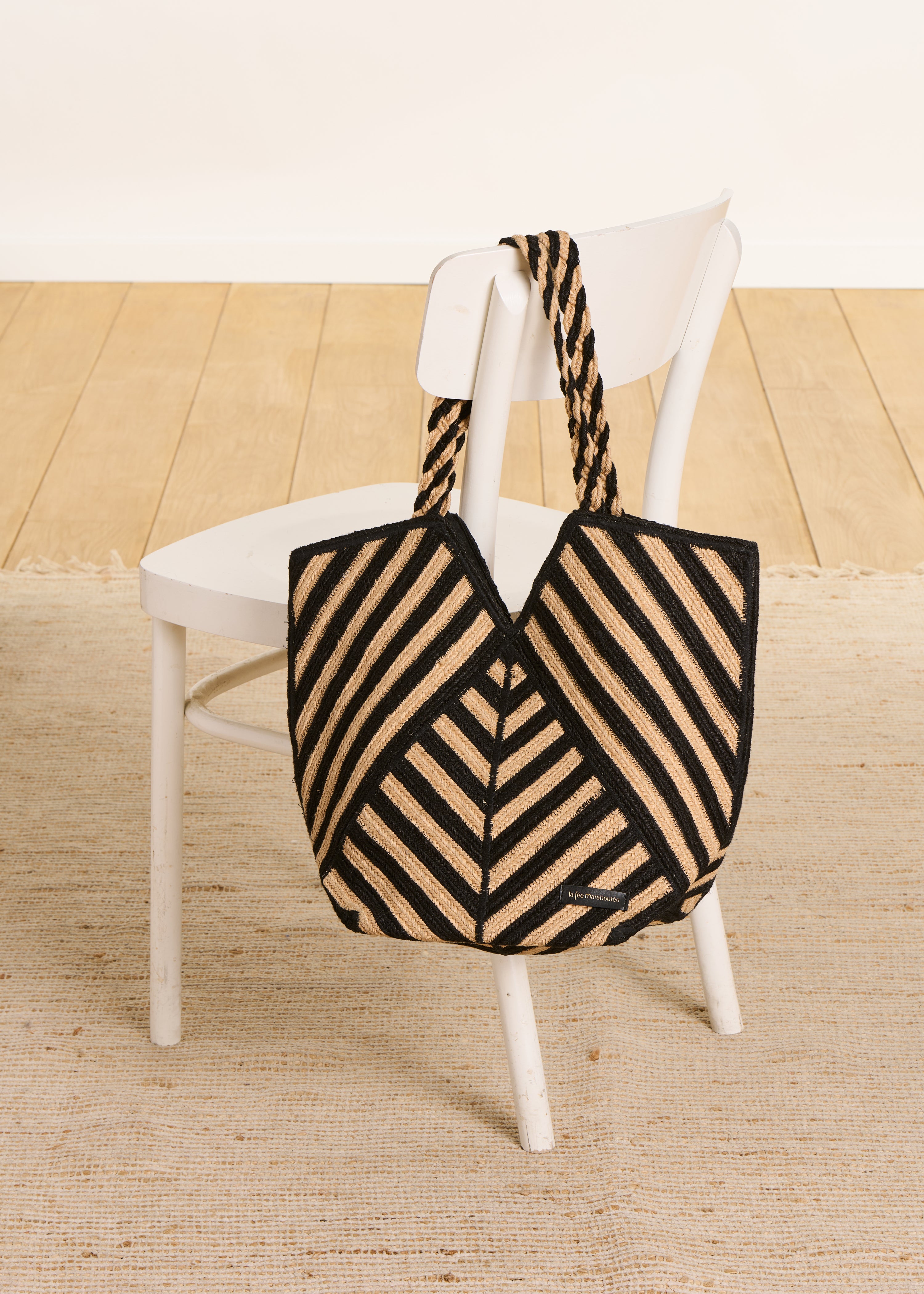 la-f-e-marabout-e-accessoires-shopper-jute-beige-schwarz-gestreift-tu image 2