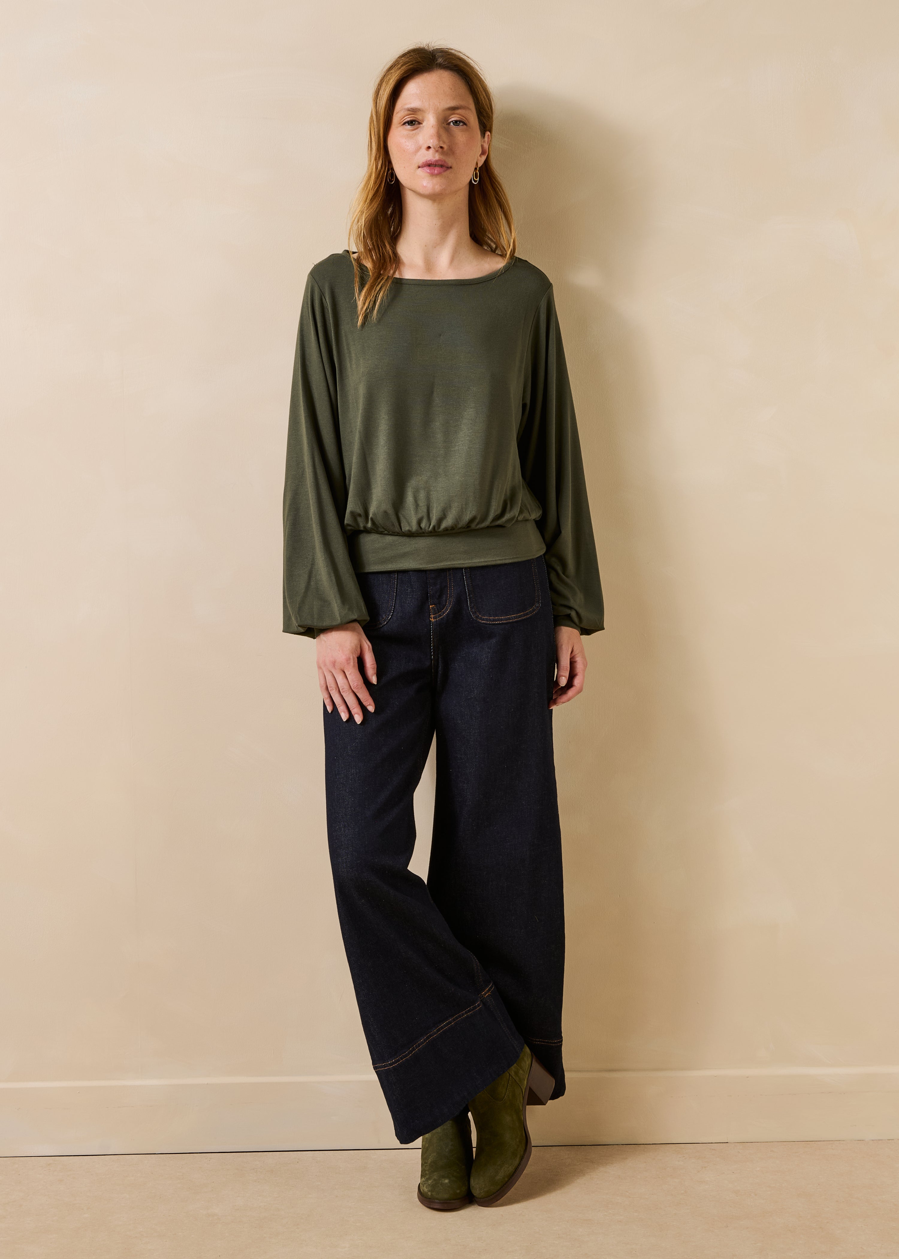 la-f-e-marabout-e-tops-t-shirts-gordon-t-shirt-kaki-oversize image 2