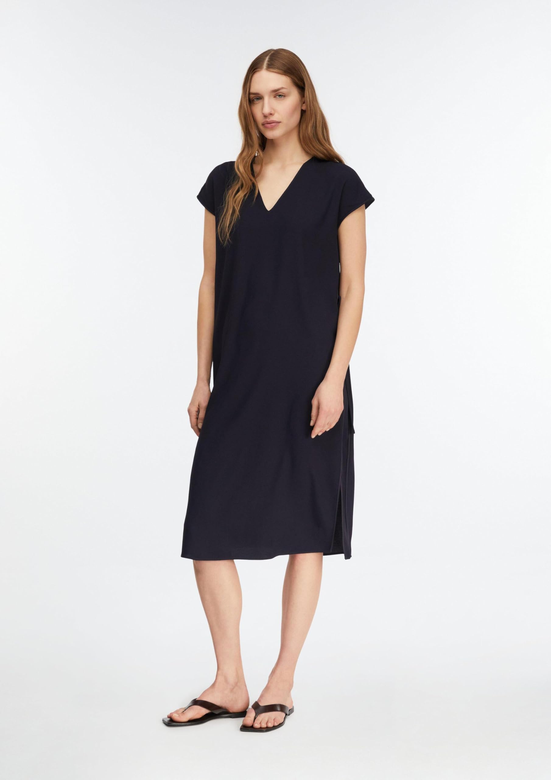 comma-loose-fit-midi-kleid-v-ausschnitt-gr-40-mit-g-rtel image 6