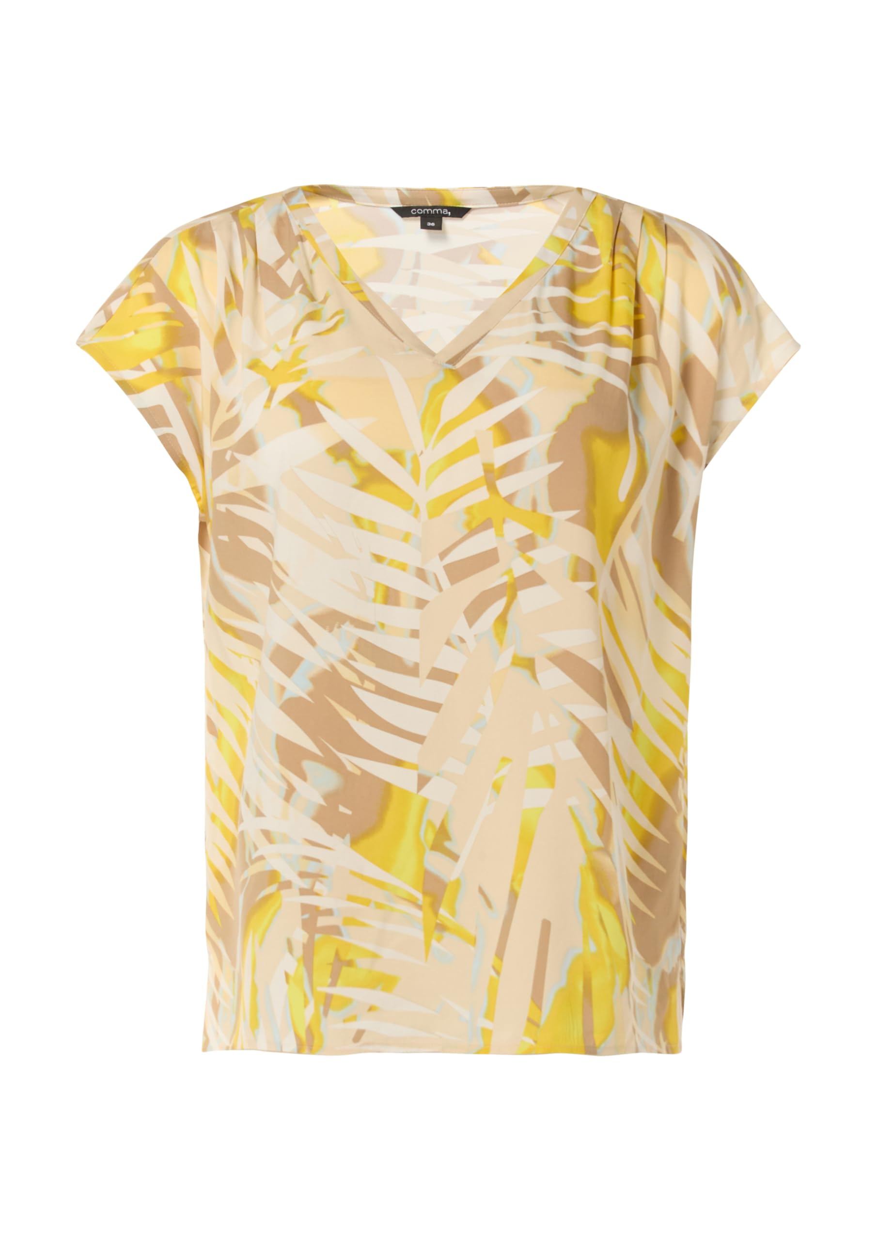 comma-blusenshirt-allover-print-gelb-bluse-gr-36 image 3