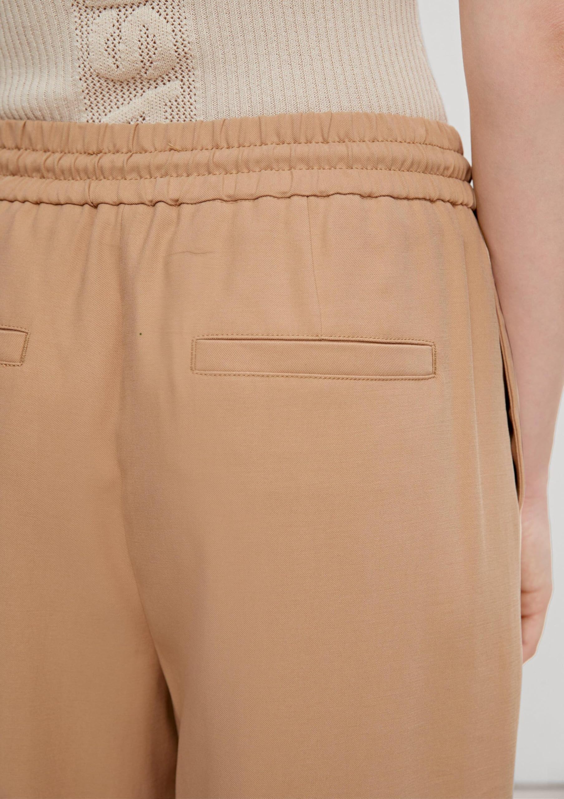 comma-trousers-marlenehose-gr-44-beige-saumschlitz-gummibund image 5