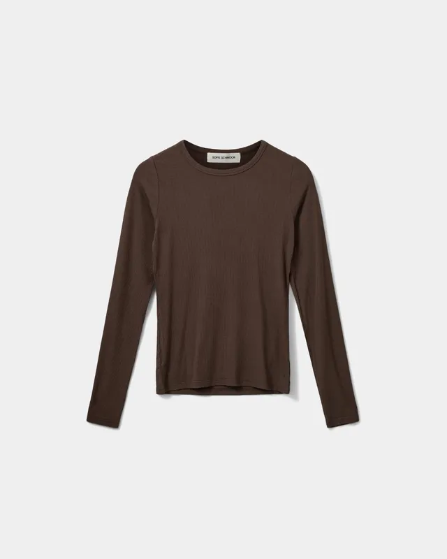 sofie-schnoor-women-petriciasw-langarmshirt-brown-fudge-slim image 1
