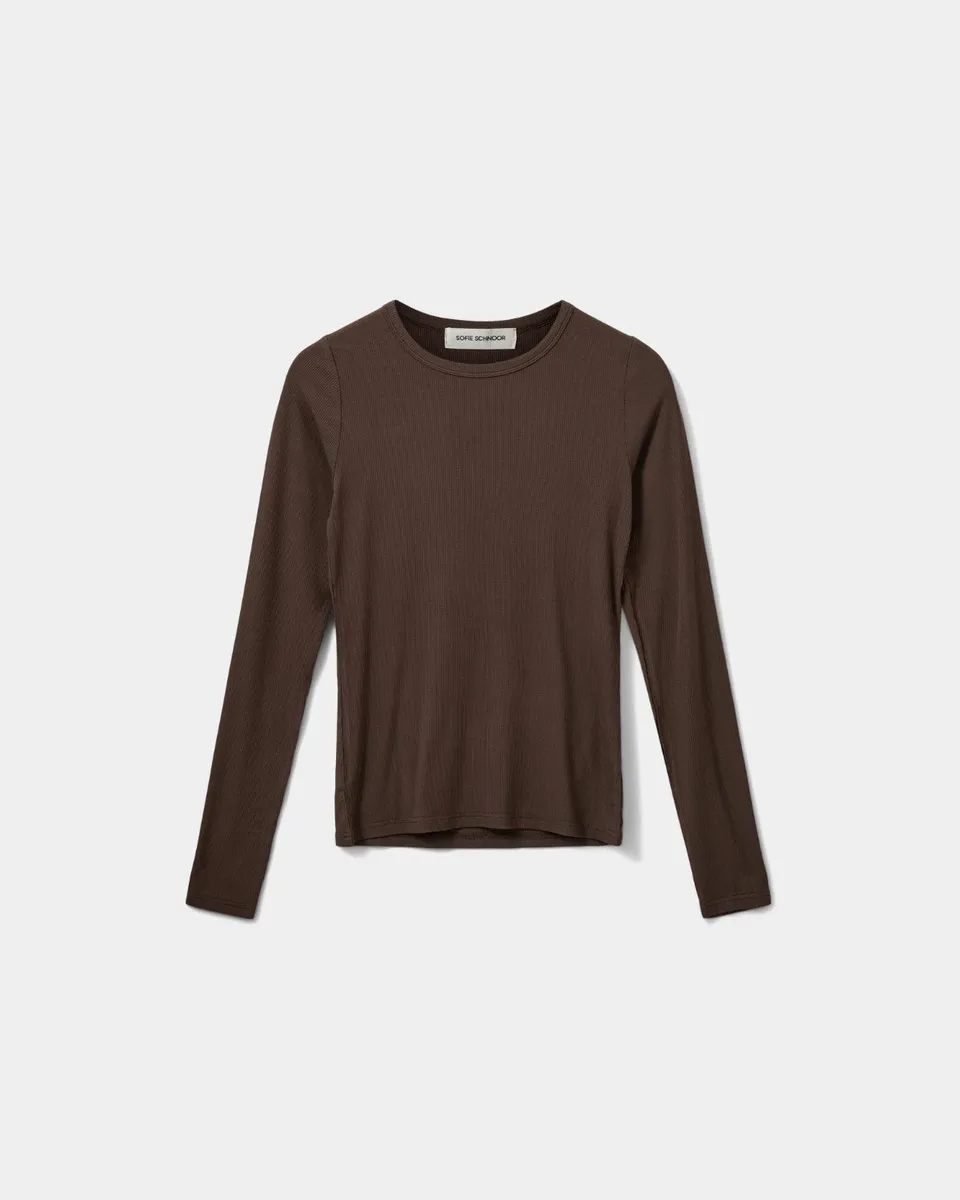 sofie-schnoor-women-petriciasw-langarmshirt-brown-fudge-slim image 1